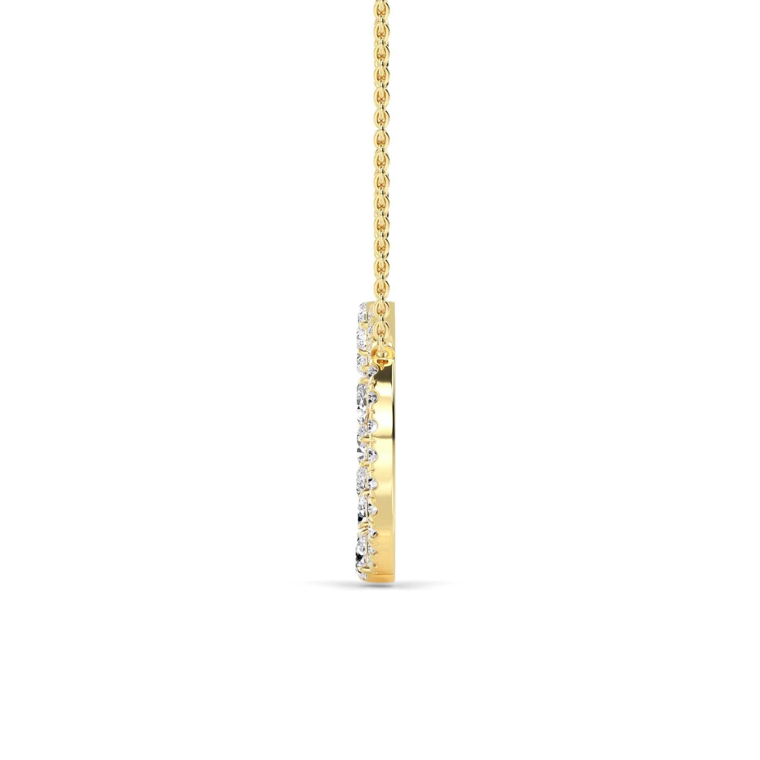 9K Yellow Gold Lab Grown Diamond PENDANT 0.69 ctw P32506-0.83CT