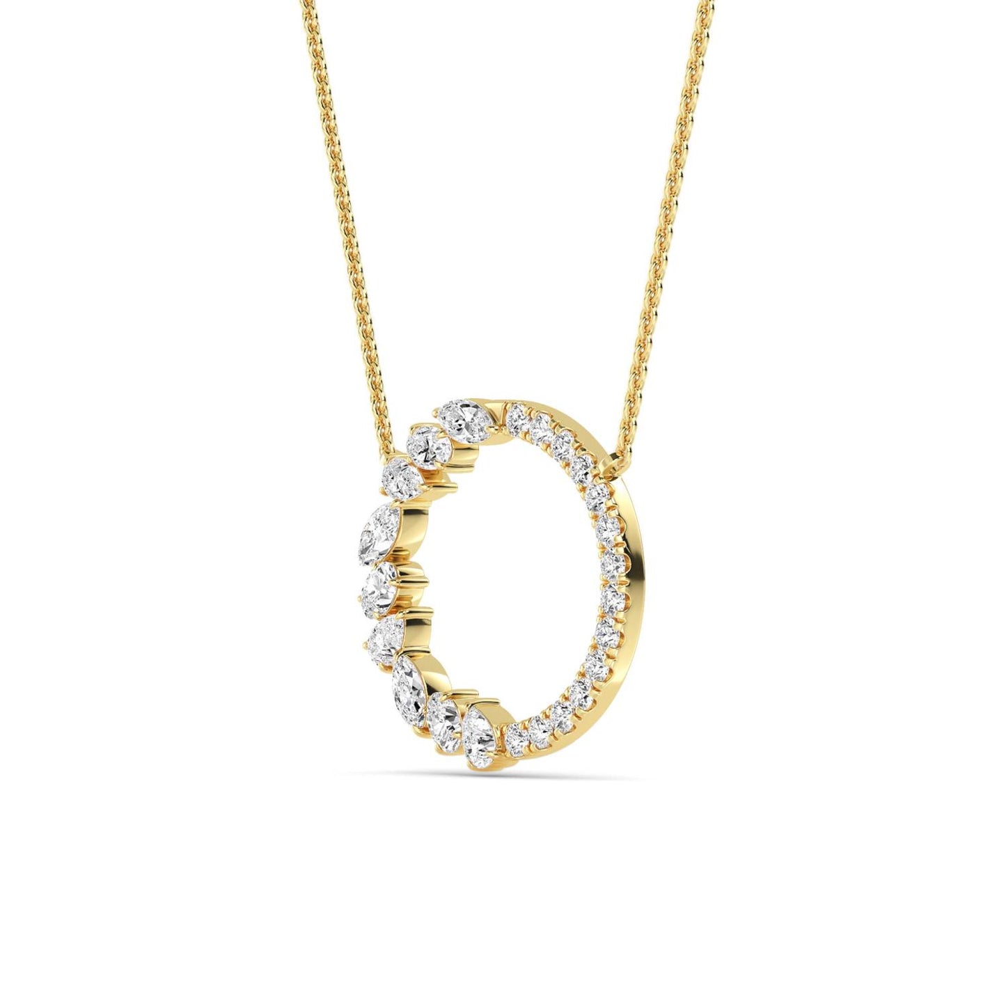 9K Yellow Gold Lab Grown Diamond PENDANT 0.69 ctw P32506-0.83CT