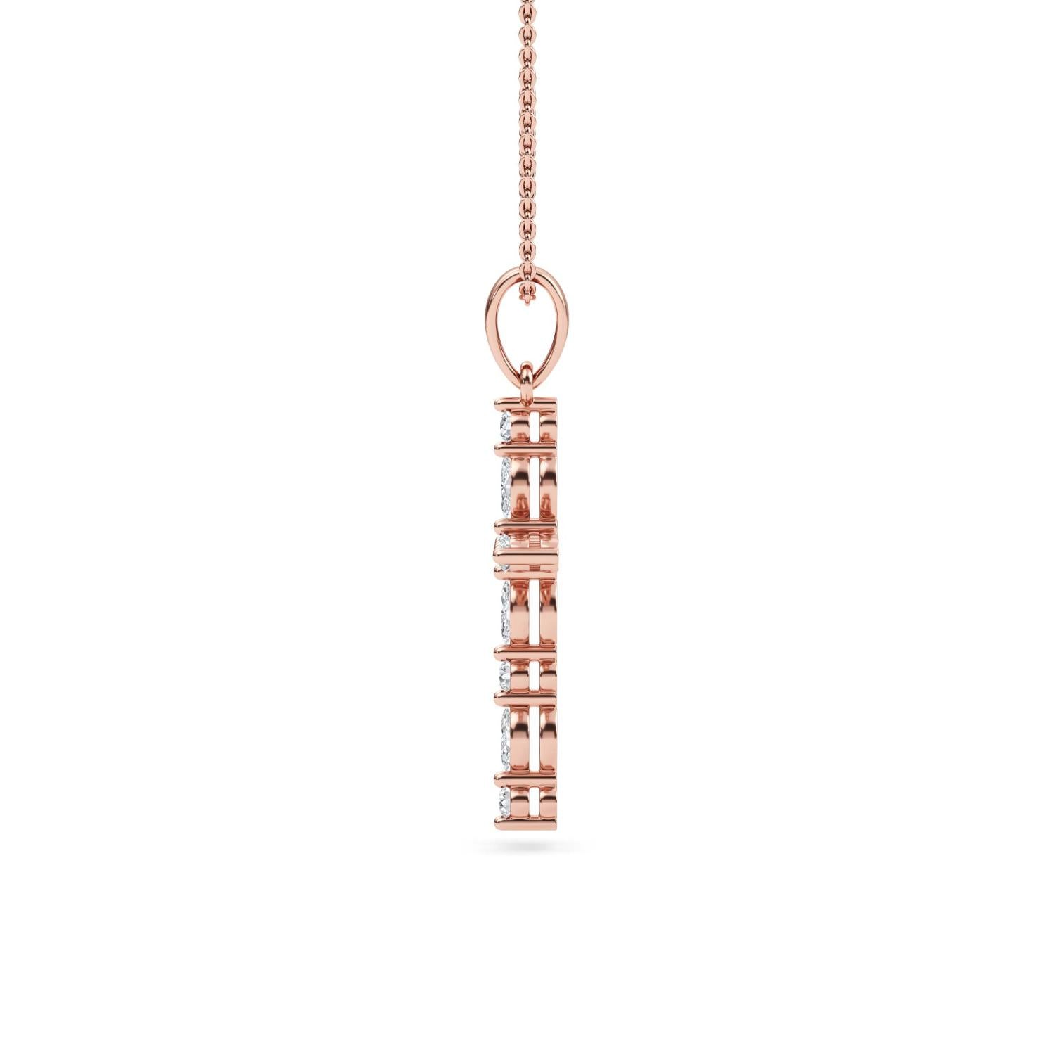 9K Rose Gold Lab Grown Diamond PENDANT 0.53 ctw P32527-0.50CT