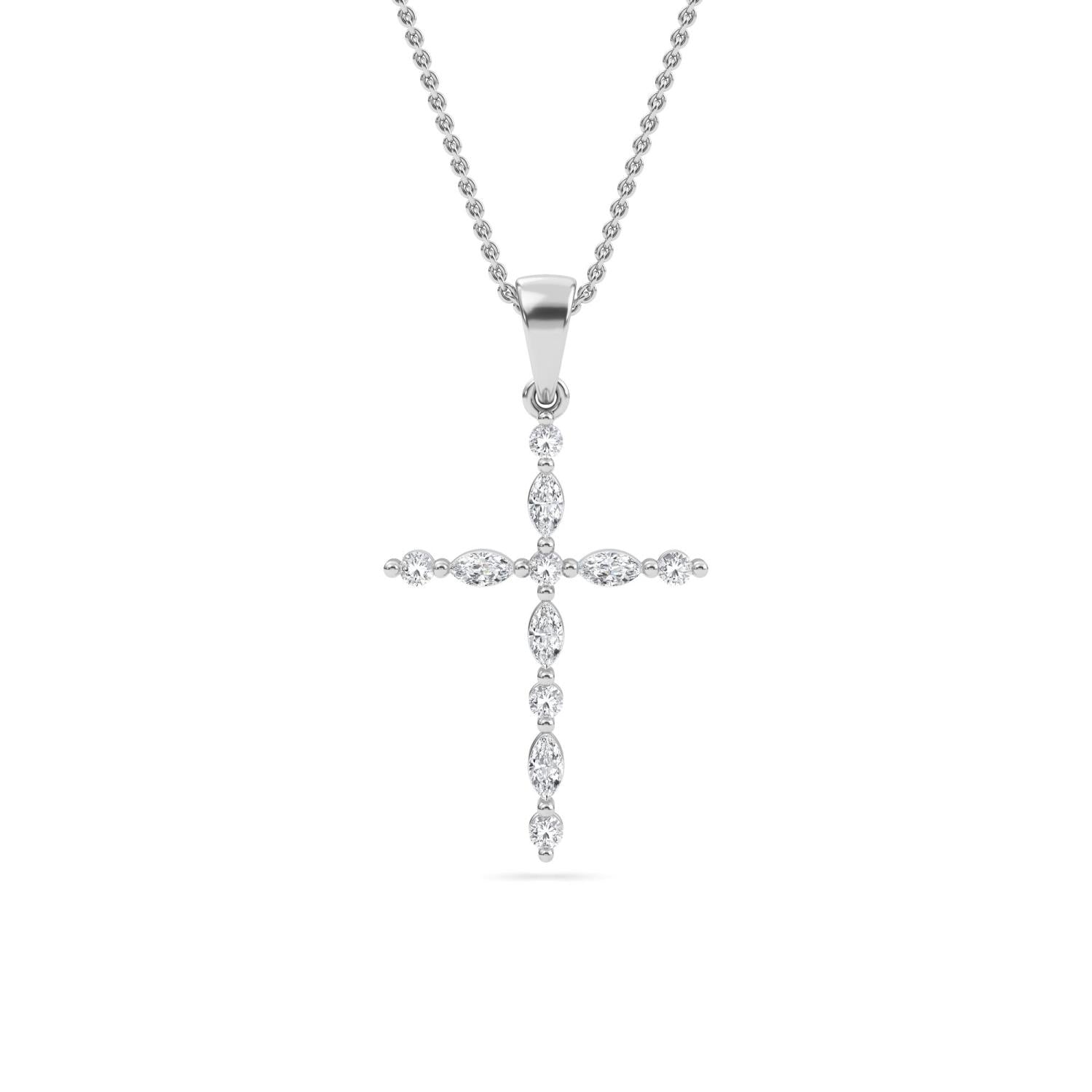 9K White Gold Lab Grown Diamond PENDANT 0.53 ctw P32527-0.50CT