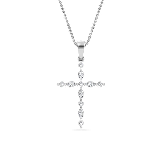 9K White Gold Lab Grown Diamond PENDANT 0.53 ctw P32527-0.50CT