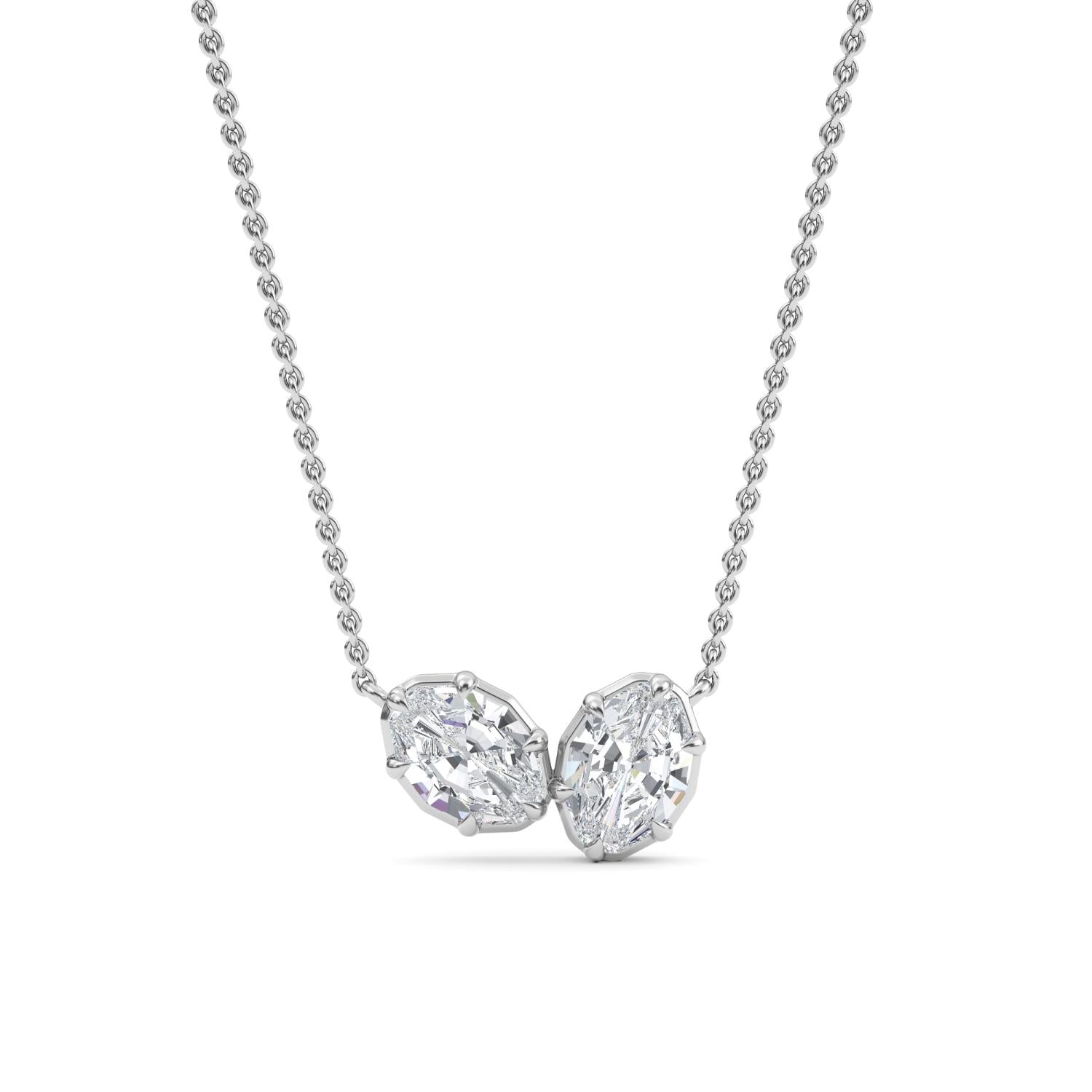 9K White Gold Lab Grown Diamond PENDANT 1.42 ctw P32560OV-1.50CT