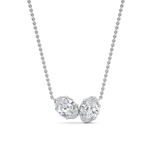9K White Gold Lab Grown Diamond PENDANT 1.42 ctw P32560OV-1.50CT