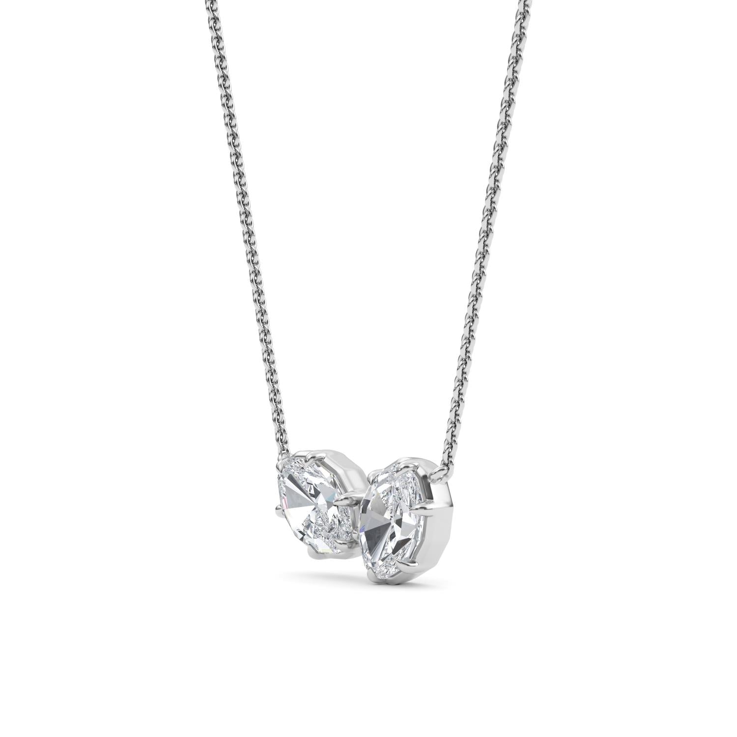 9K White Gold Lab Grown Diamond PENDANT 1.42 ctw P32560OV-1.50CT