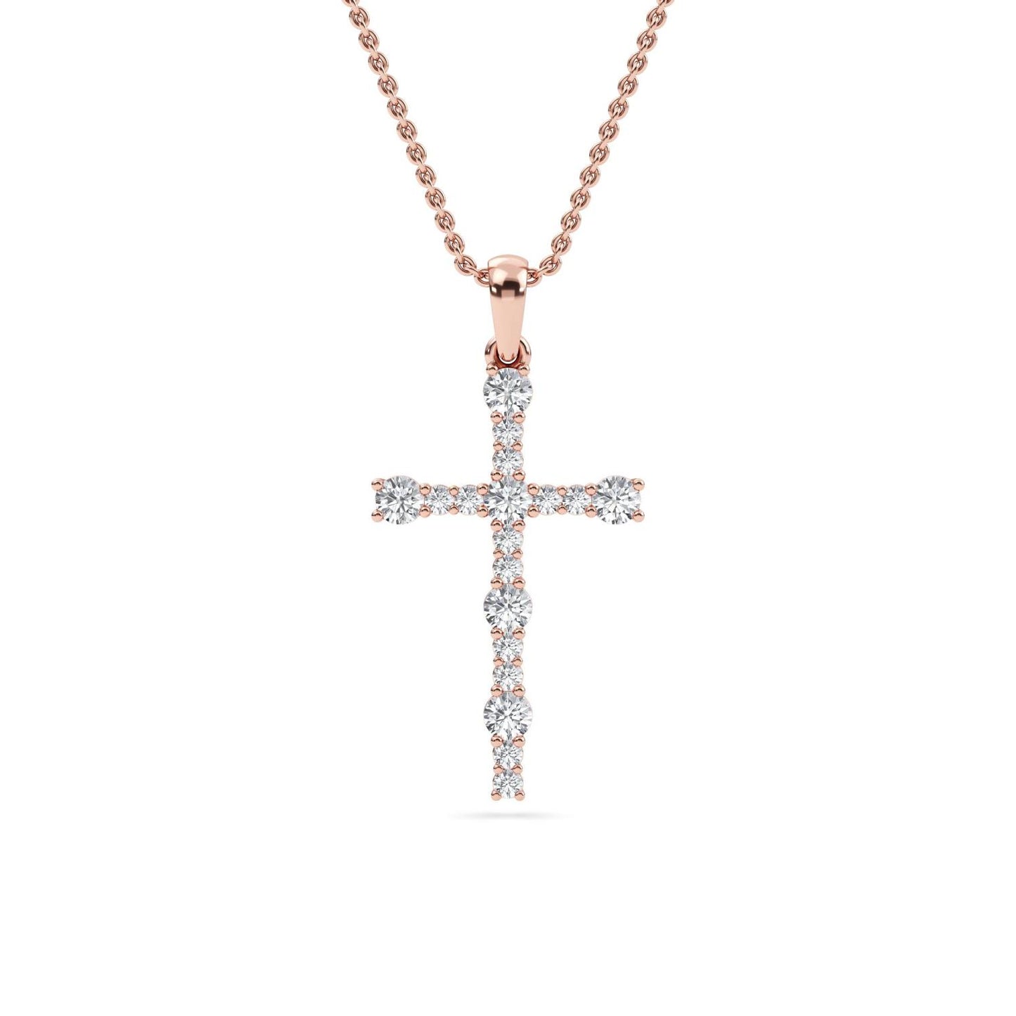 9K Rose Gold Lab Grown Diamond PENDANT 0.57 ctw P32584-0.63CT