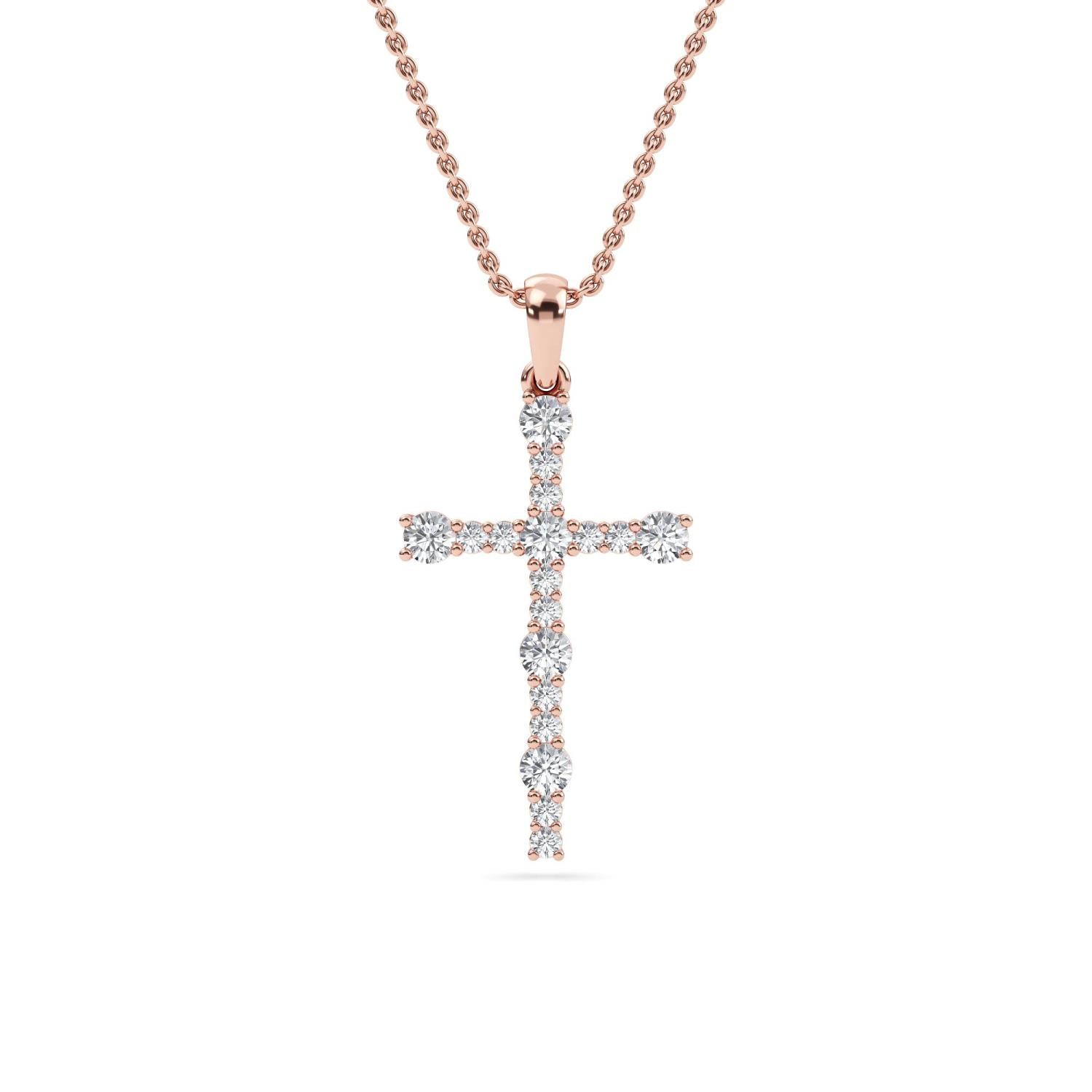 9K Rose Gold Lab Grown Diamond PENDANT 0.57 ctw P32584-0.63CT