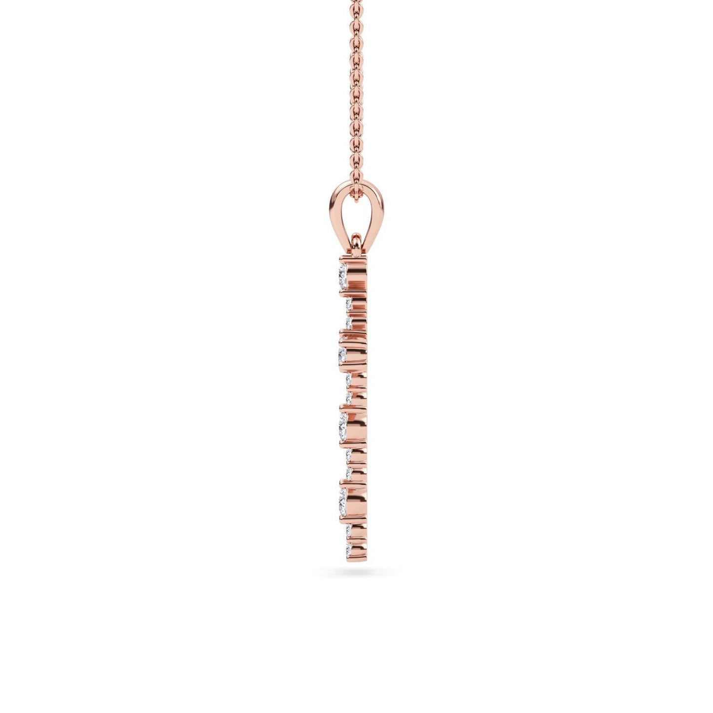 9K Rose Gold Lab Grown Diamond PENDANT 0.57 ctw P32584-0.63CT