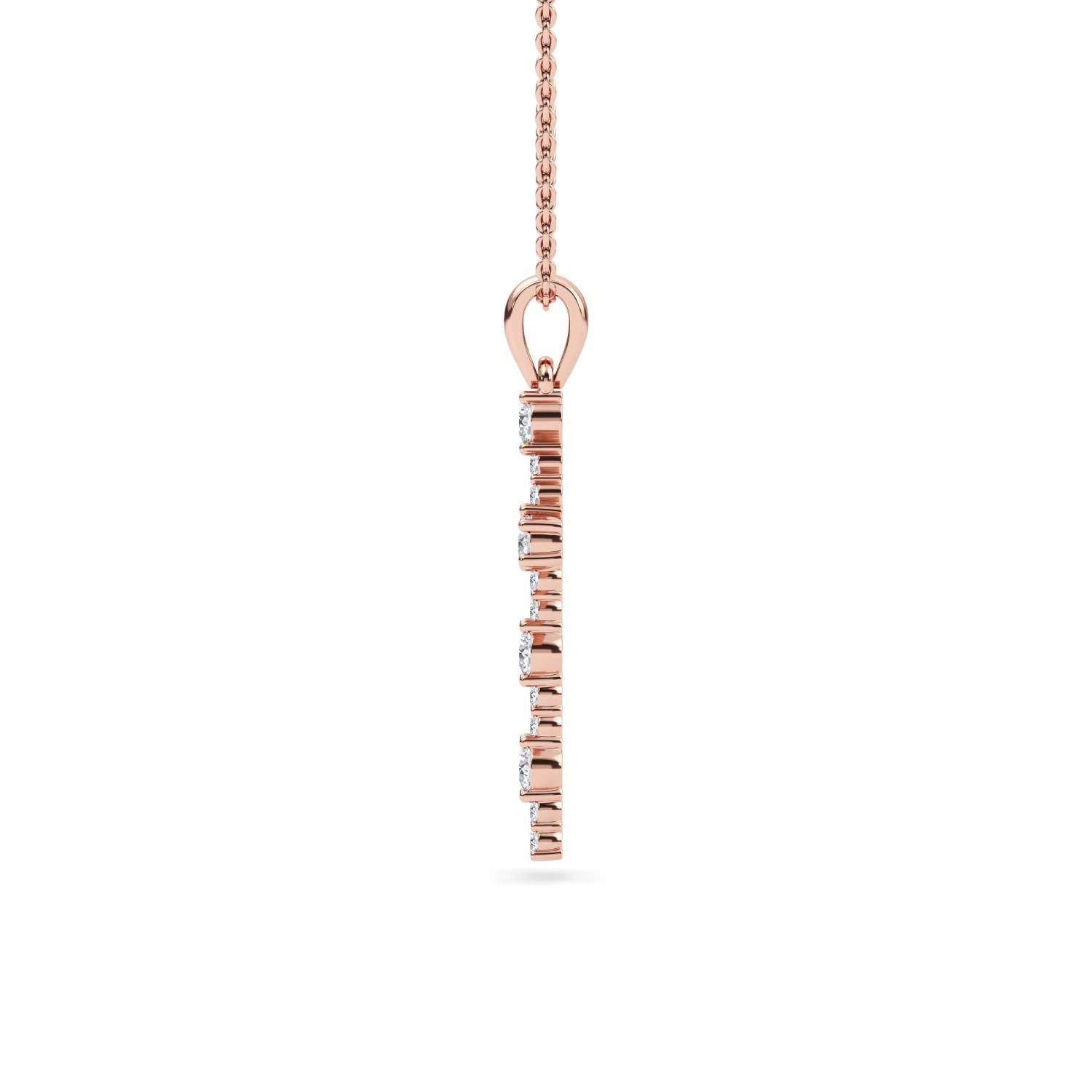 9K Rose Gold Lab Grown Diamond PENDANT 0.57 ctw P32584-0.63CT