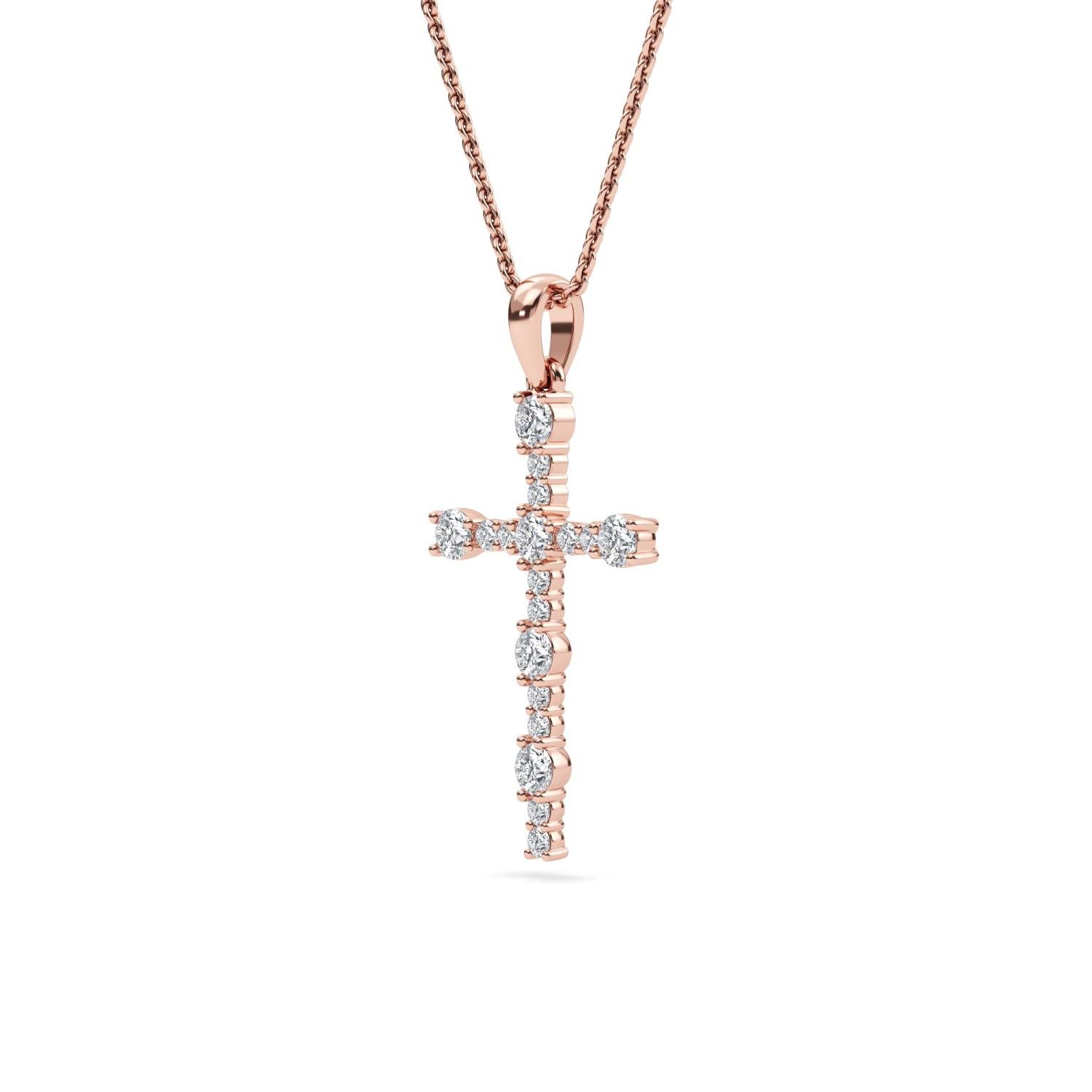 9K Rose Gold Lab Grown Diamond PENDANT 0.57 ctw P32584-0.63CT