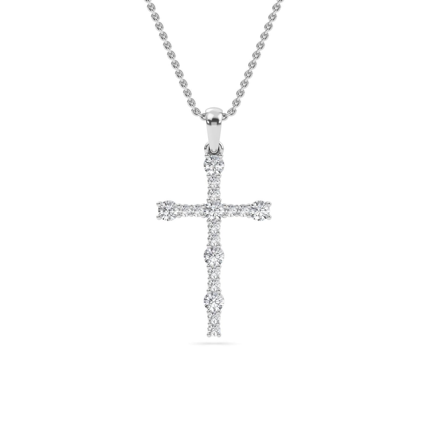 9K White Gold Lab Grown Diamond PENDANT 0.57 ctw P32584-0.63CT