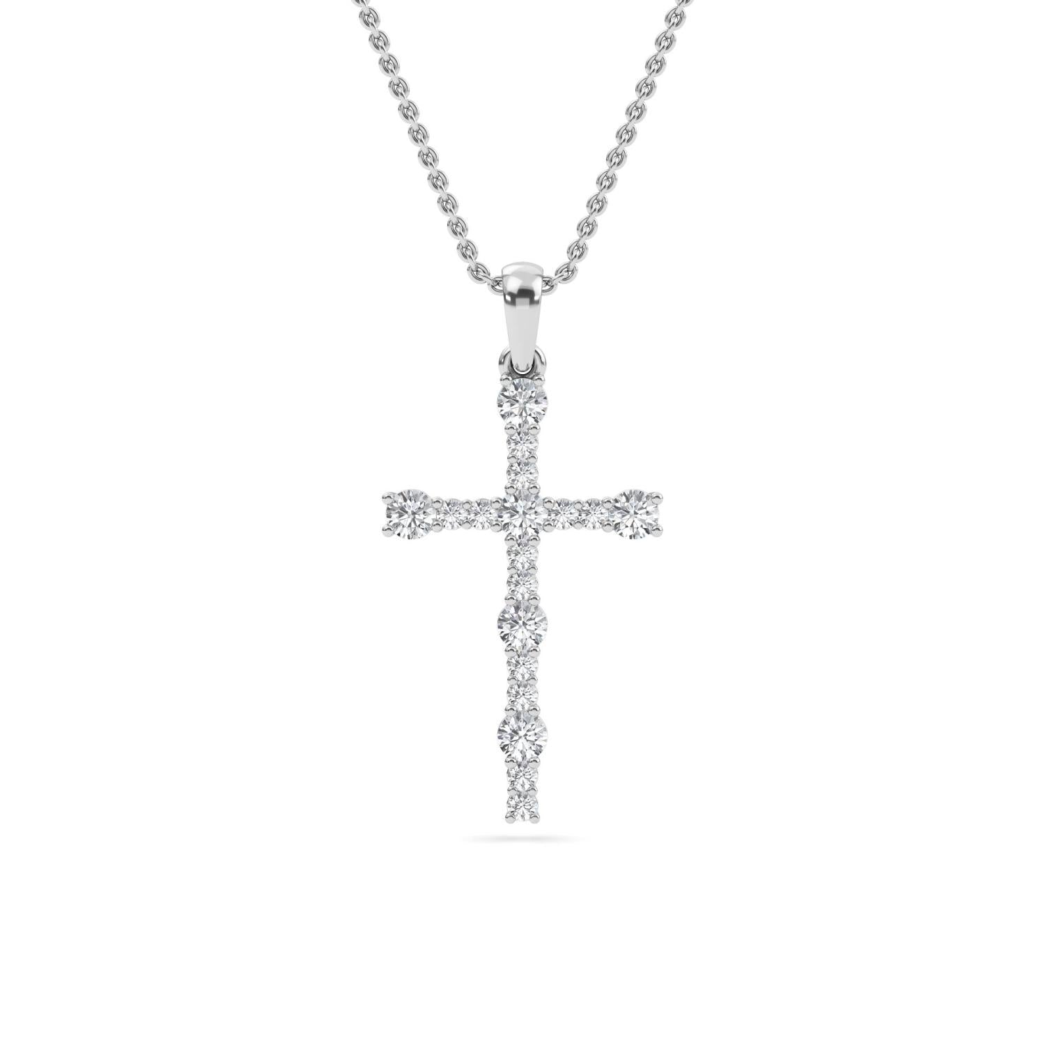 9K White Gold Lab Grown Diamond PENDANT 0.57 ctw P32584-0.63CT