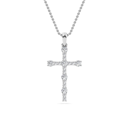 9K White Gold Lab Grown Diamond PENDANT 0.57 ctw P32584-0.63CT