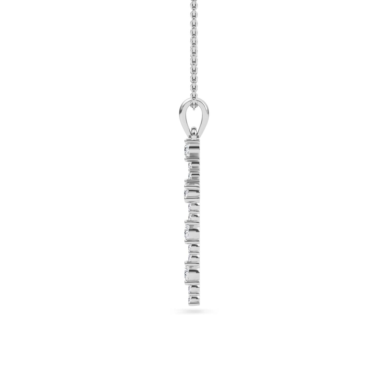 9K White Gold Lab Grown Diamond PENDANT 0.57 ctw P32584-0.63CT