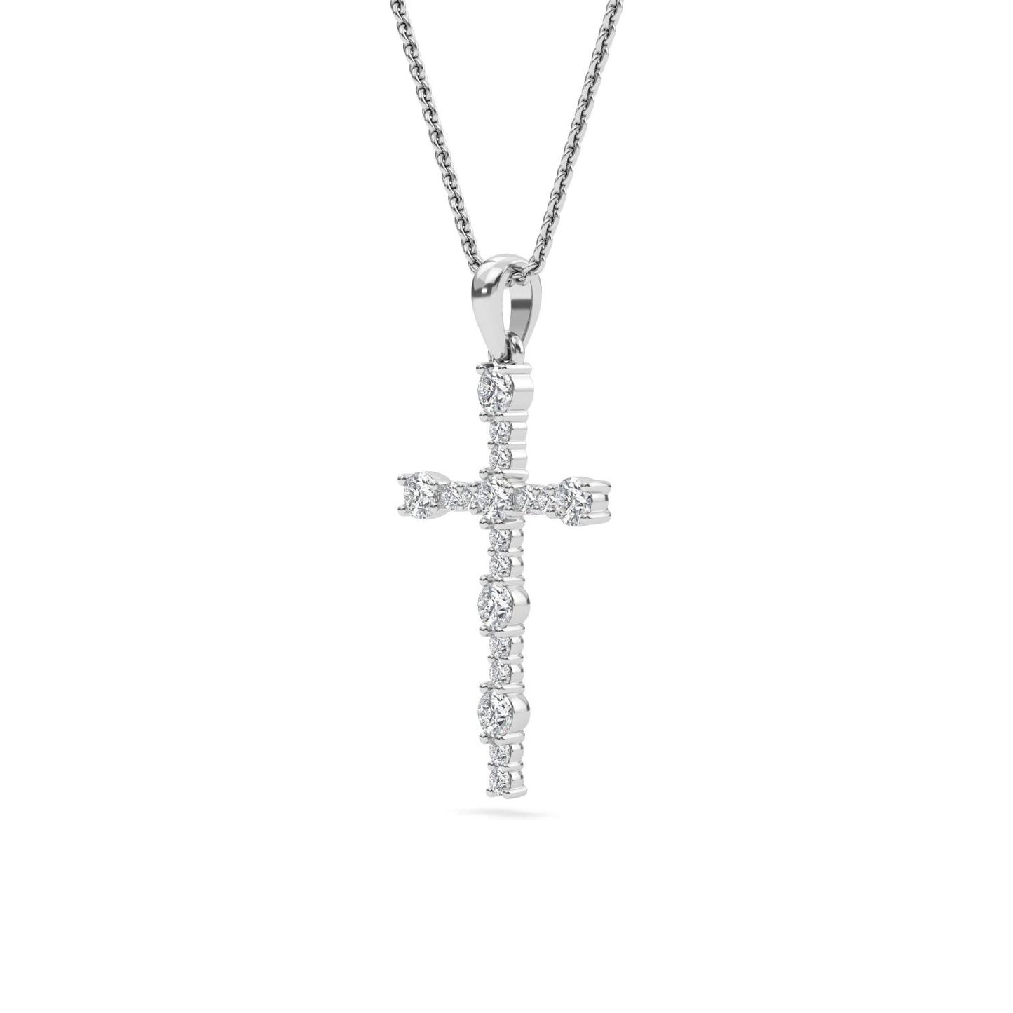 9K White Gold Lab Grown Diamond PENDANT 0.57 ctw P32584-0.63CT