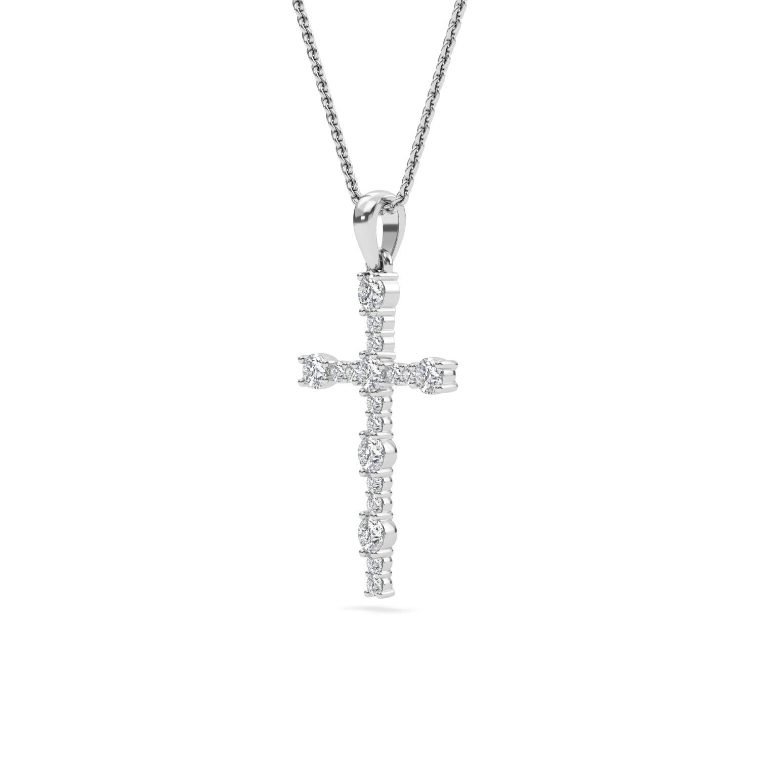 9K White Gold Lab Grown Diamond PENDANT 0.57 ctw P32584-0.63CT