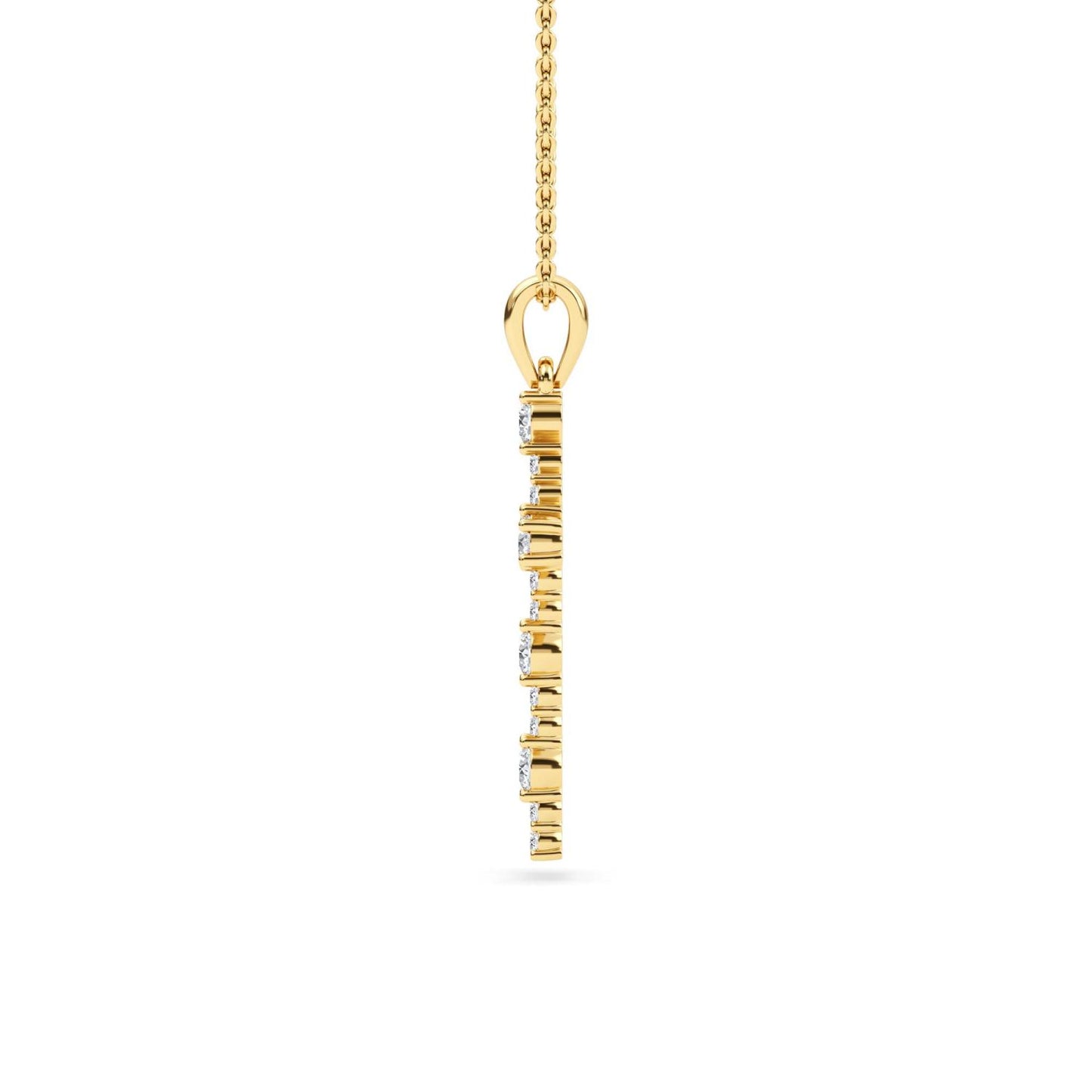 9K Yellow Gold Lab Grown Diamond PENDANT 0.57 ctw P32584-0.63CT