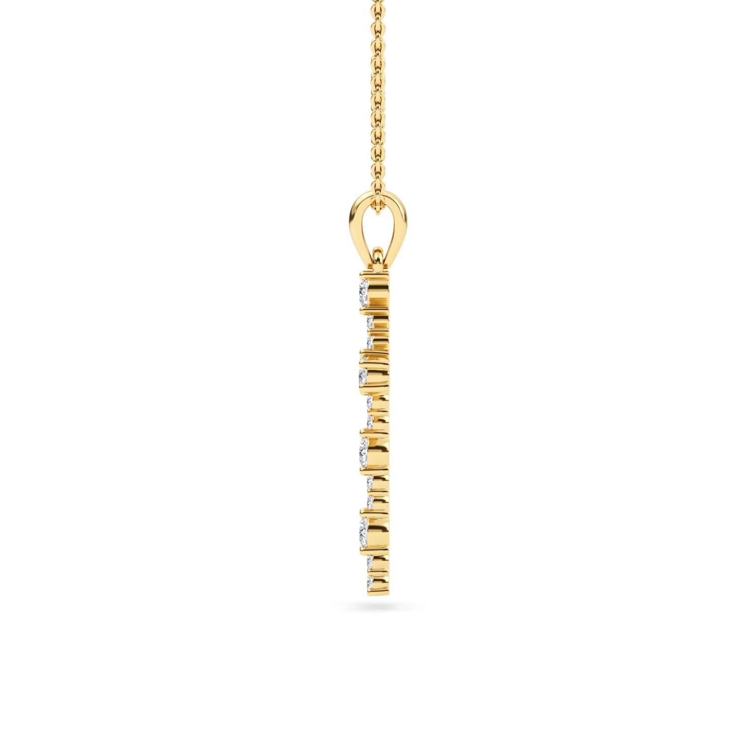9K Yellow Gold Lab Grown Diamond PENDANT 0.57 ctw P32584-0.63CT