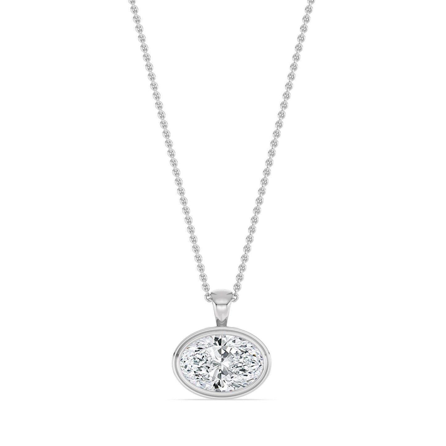 10K White Gold Lab Grown Diamond PENDANT 2.00 ctw P32687OV-2