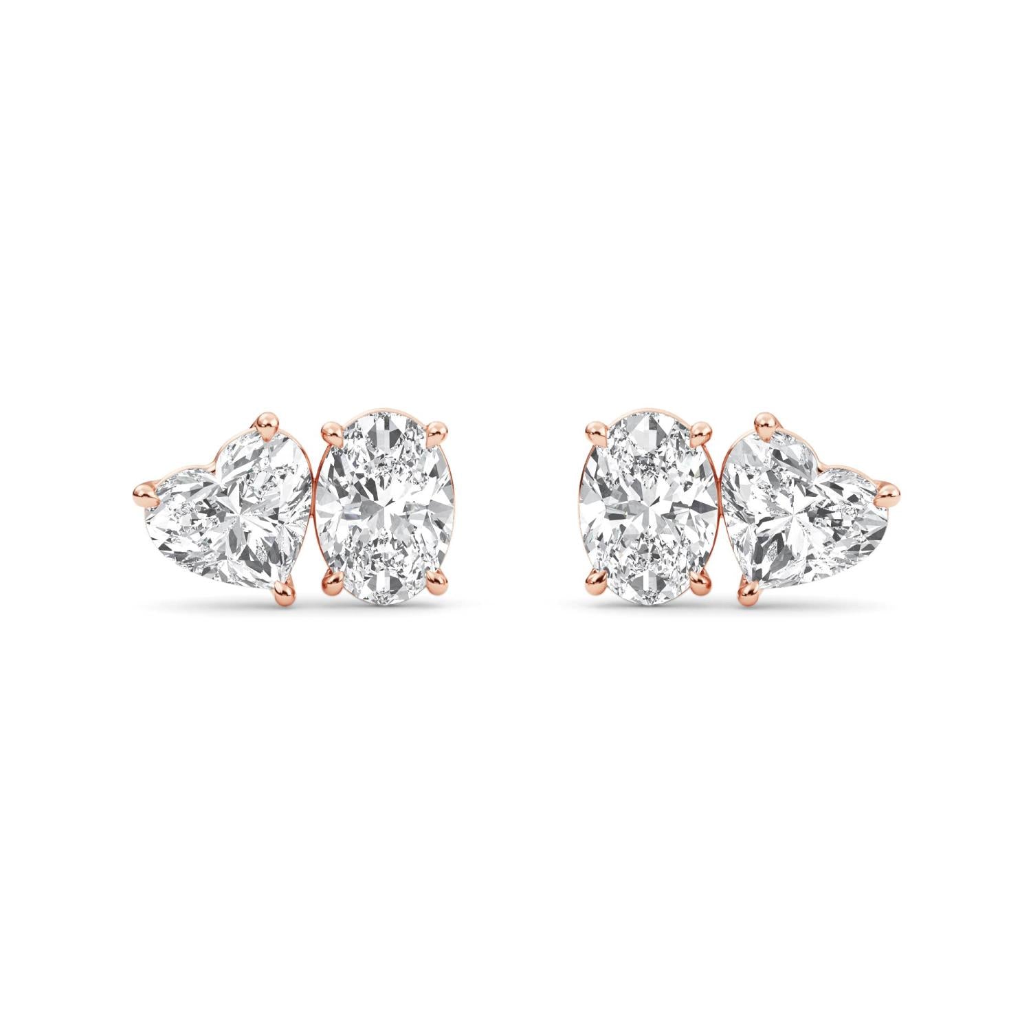 9K Rose Gold Lab Grown Diamond EARRINGS 2.77 ctw PSE210107OVHT-3