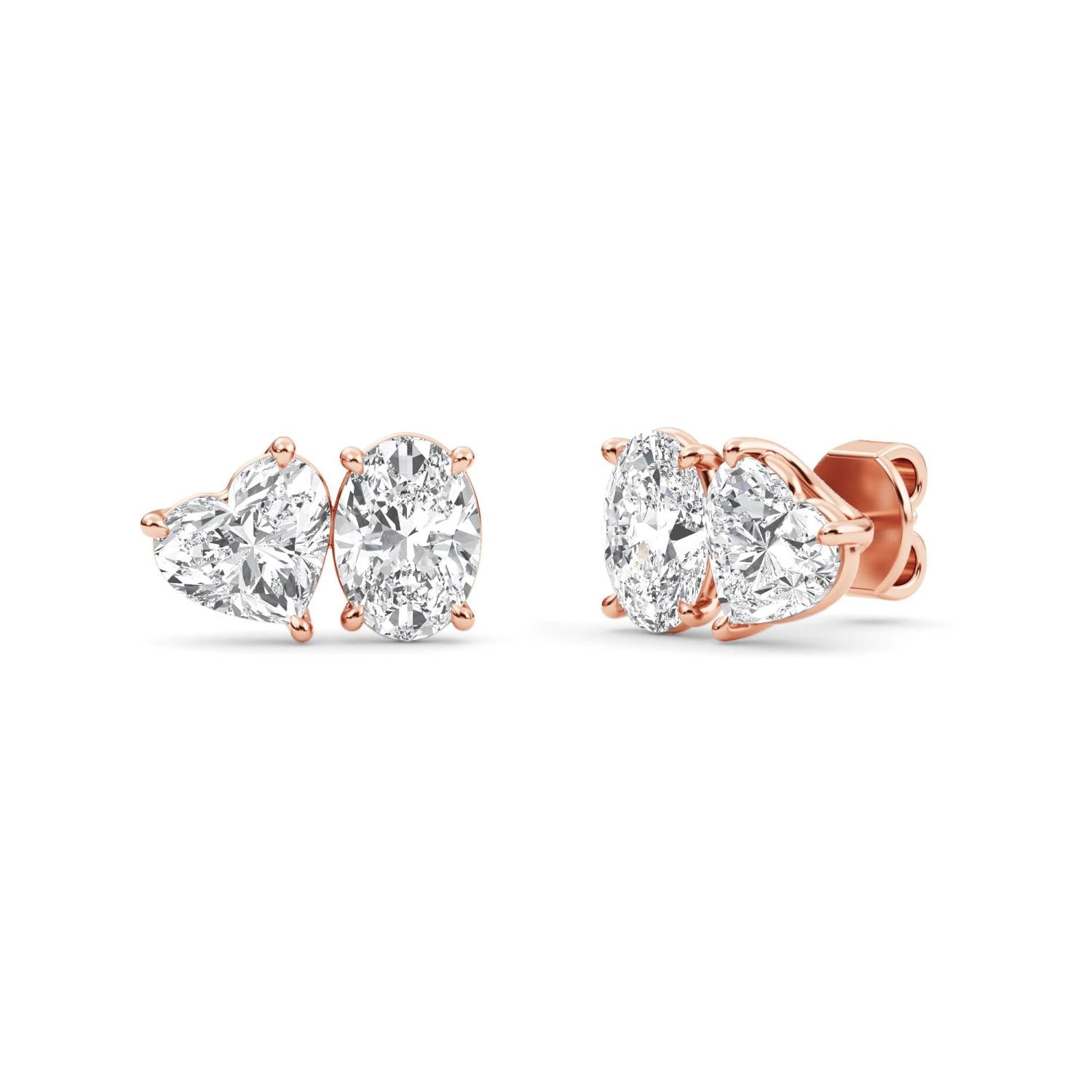 9K Rose Gold Lab Grown Diamond EARRINGS 2.77 ctw PSE210107OVHT-3