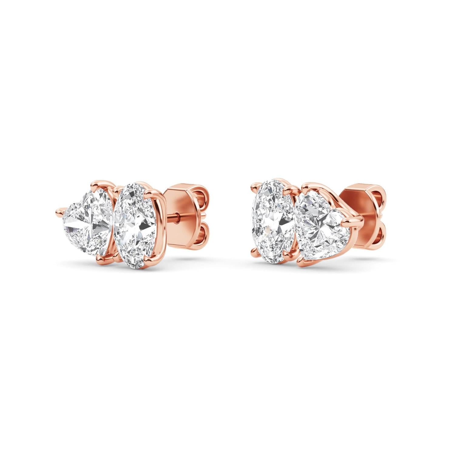 9K Rose Gold Lab Grown Diamond EARRINGS 2.77 ctw PSE210107OVHT-3