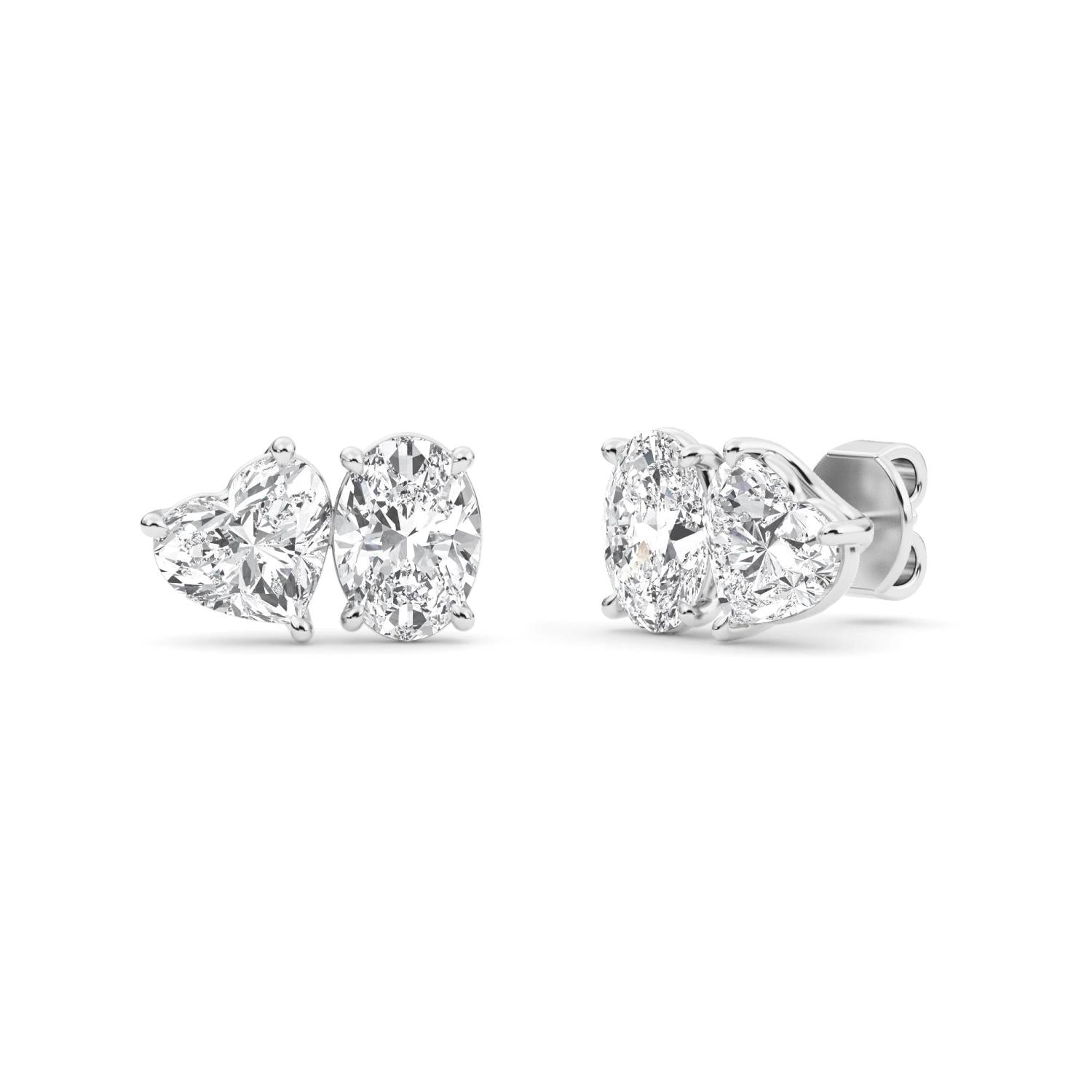 9K White Gold Lab Grown Diamond EARRINGS 2.77 ctw PSE210107OVHT-3