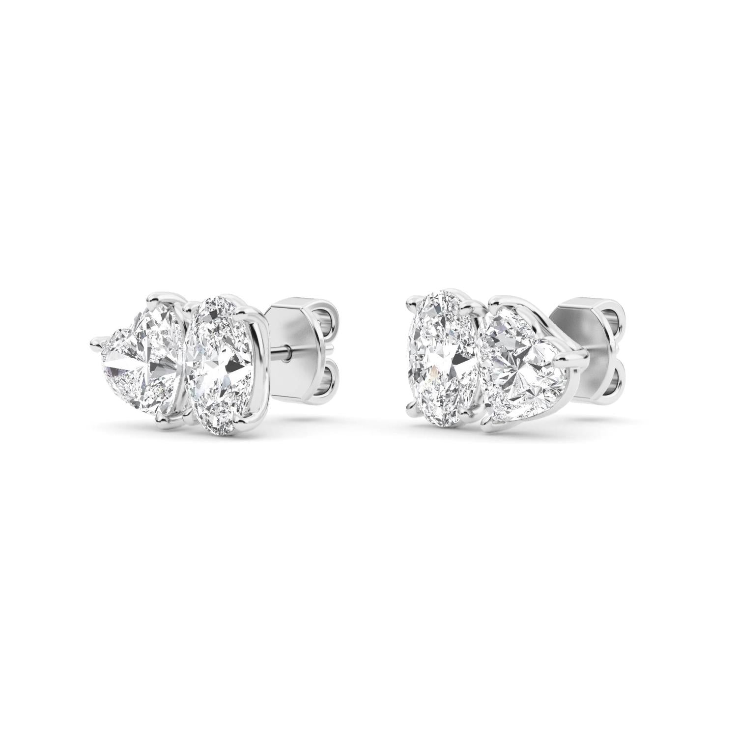 9K White Gold Lab Grown Diamond EARRINGS 2.77 ctw PSE210107OVHT-3