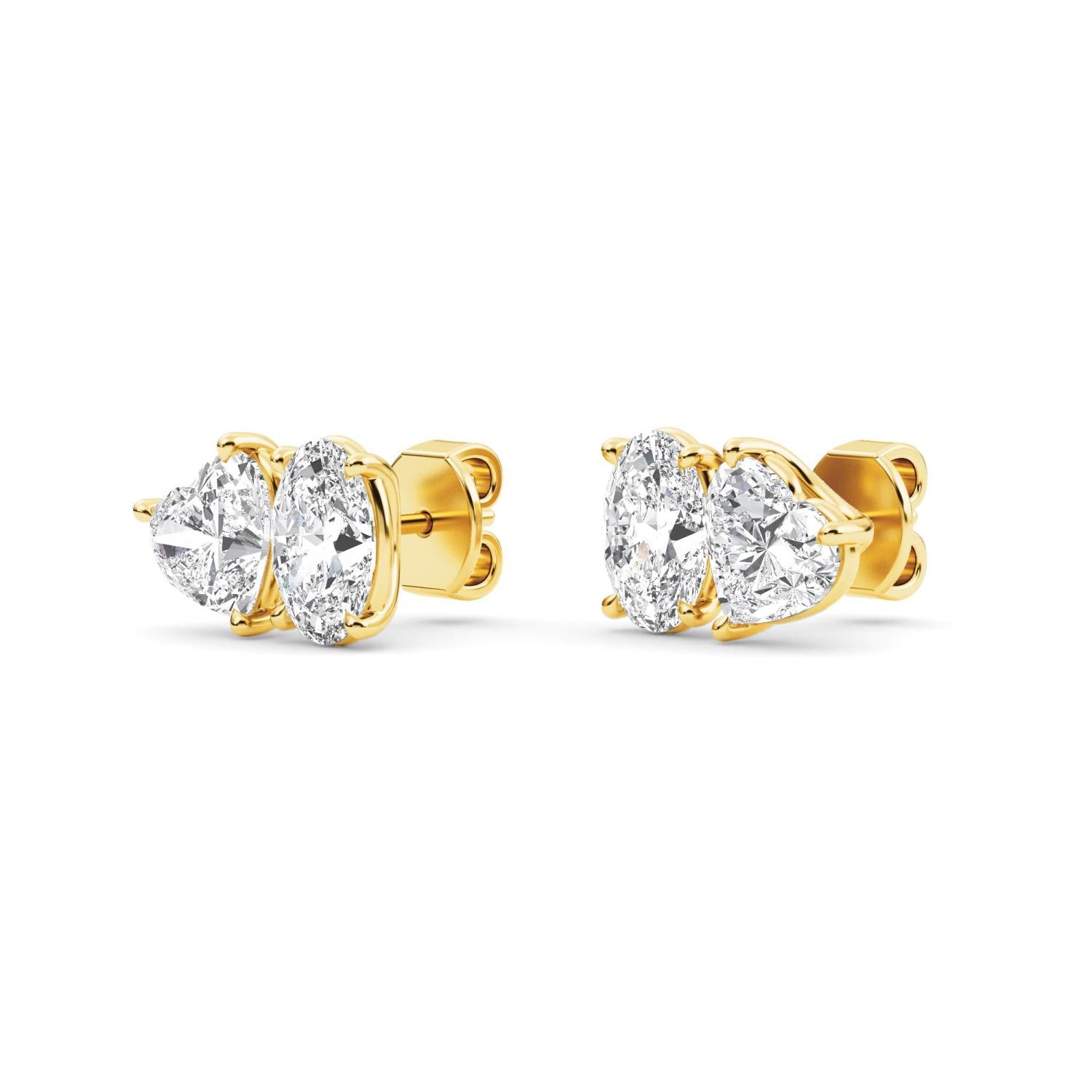 9K Yellow Gold Lab Grown Diamond EARRINGS 2.77 ctw PSE210107OVHT-3