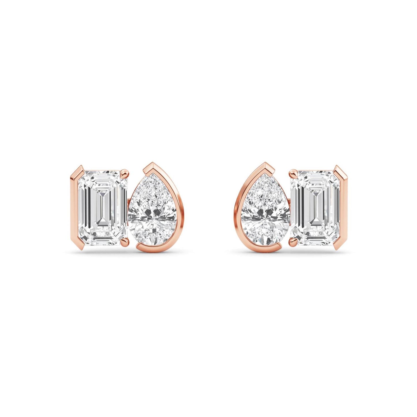 9K Rose Gold Lab Grown Diamond EARRINGS 2.32 ctw PSE210112EMPE-2.33CT