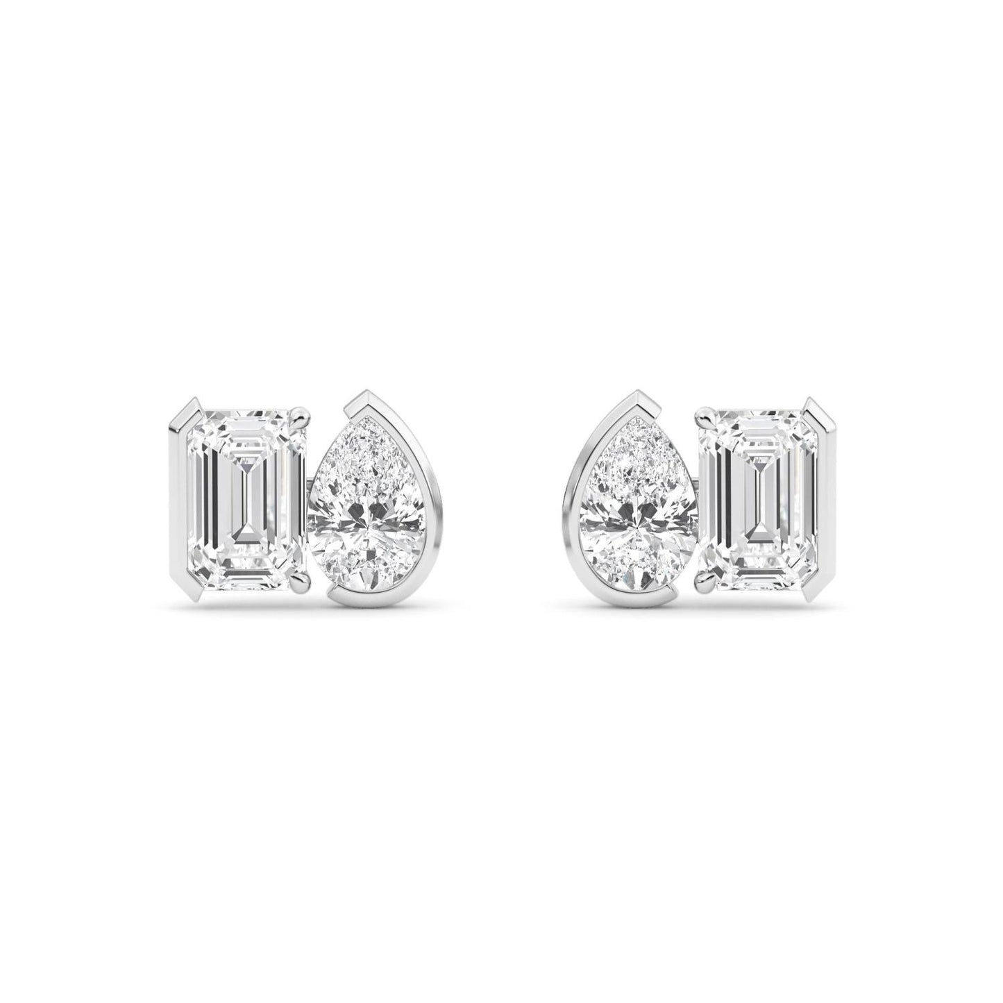 9K White Gold Lab Grown Diamond EARRINGS 2.32 ctw PSE210112EMPE-2.33CT
