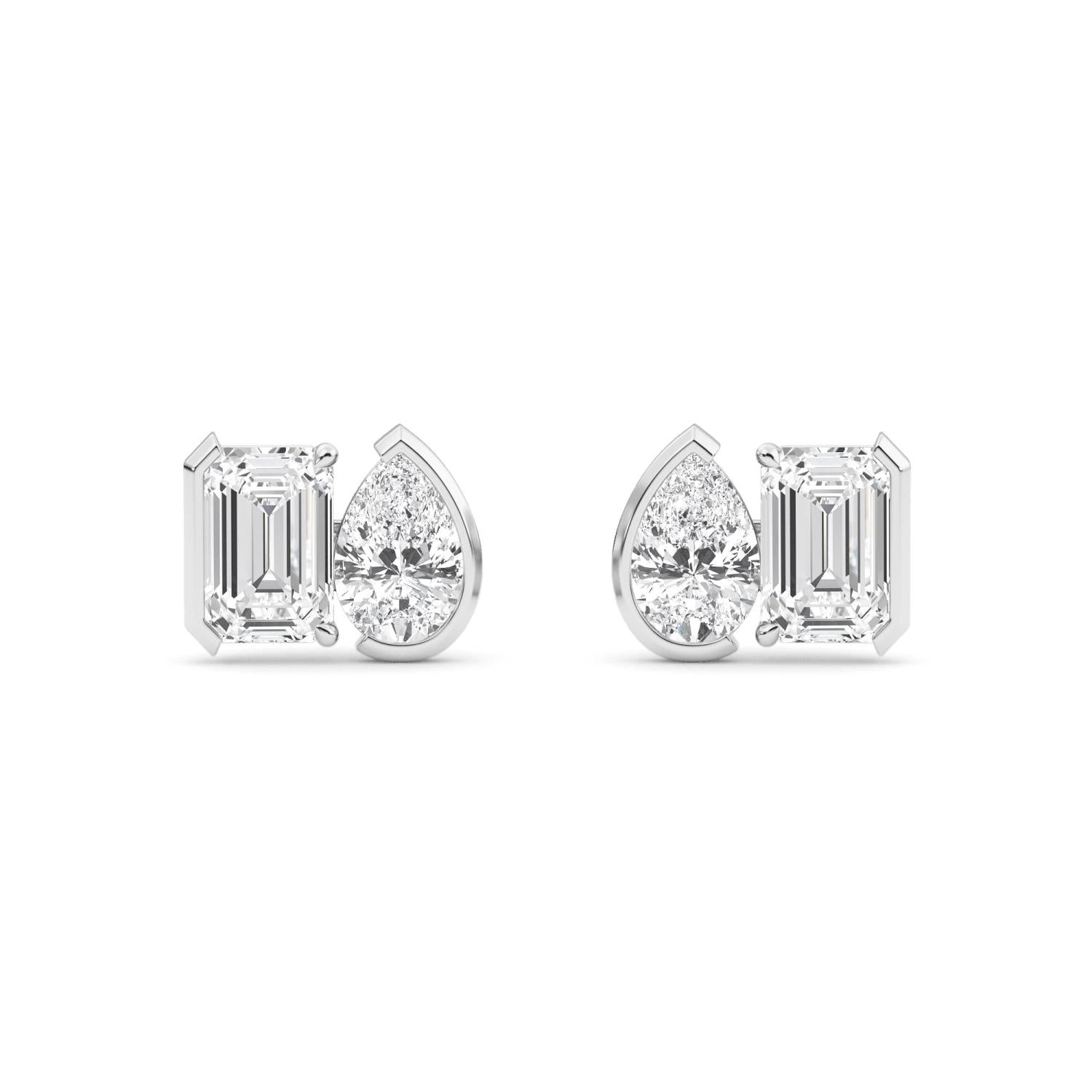 9K White Gold Lab Grown Diamond EARRINGS 2.32 ctw PSE210112EMPE-2.33CT