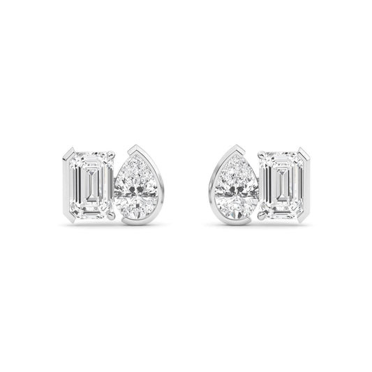 9K White Gold Lab Grown Diamond EARRINGS 2.32 ctw PSE210112EMPE-2.33CT