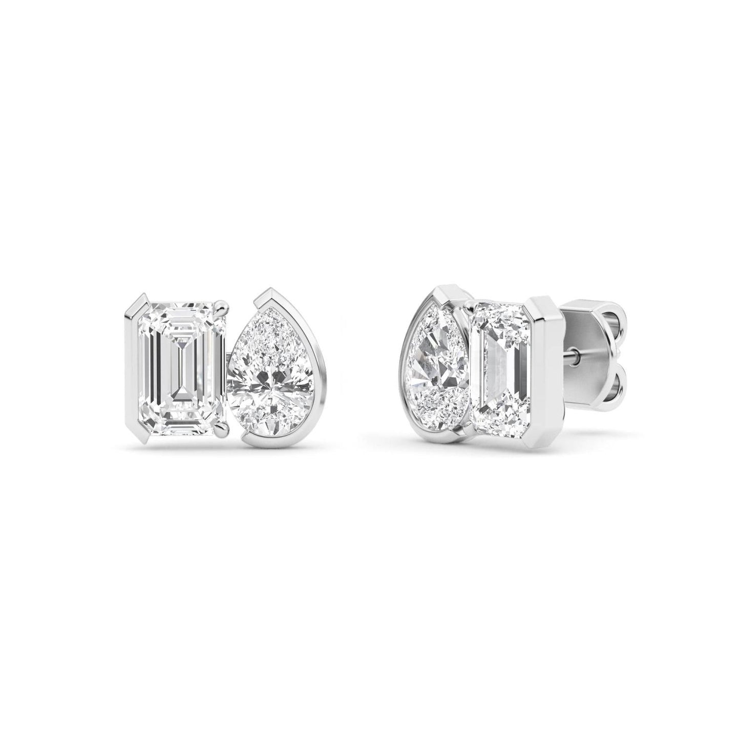 9K White Gold Lab Grown Diamond EARRINGS 2.32 ctw PSE210112EMPE-2.33CT