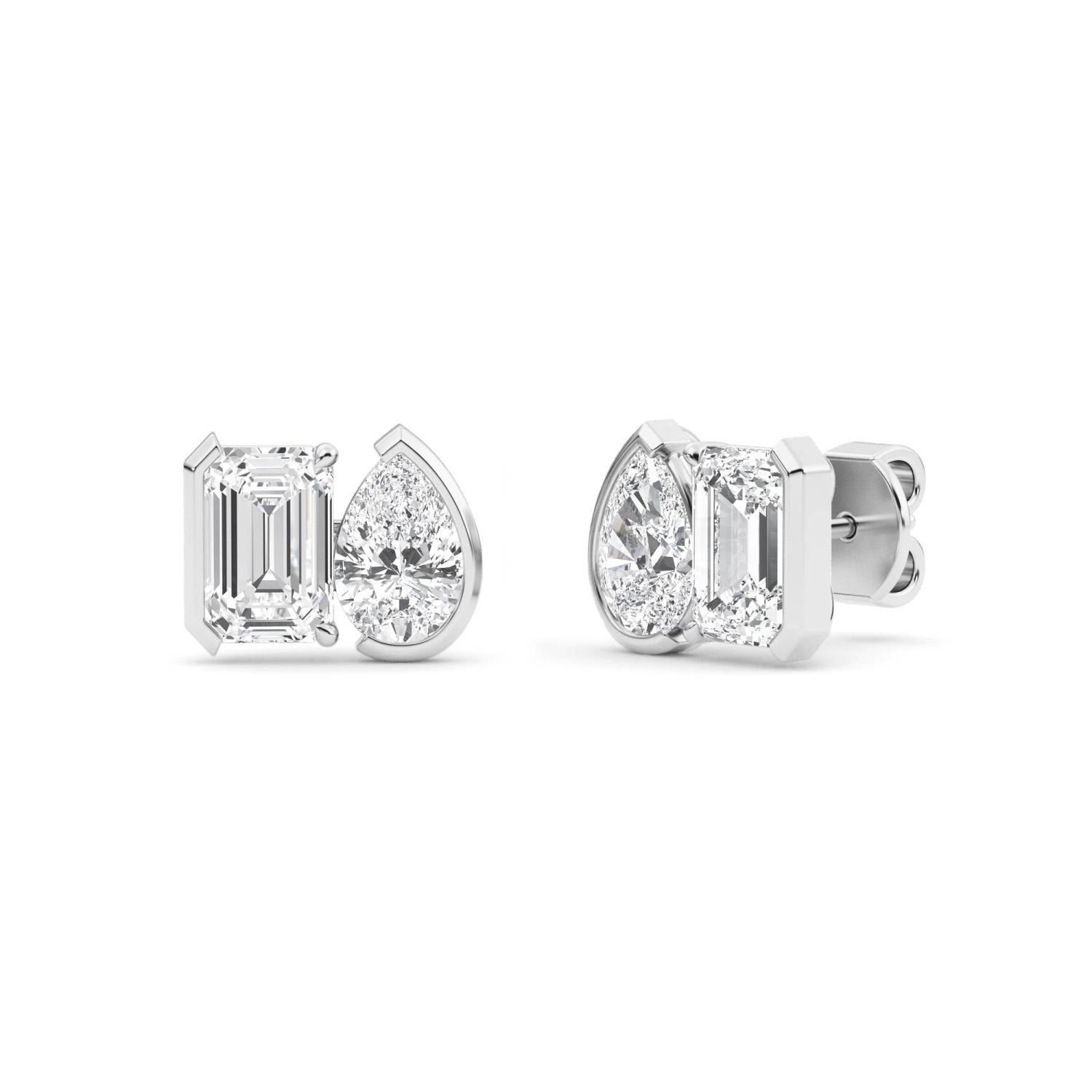 9K White Gold Lab Grown Diamond EARRINGS 2.32 ctw PSE210112EMPE-2.33CT