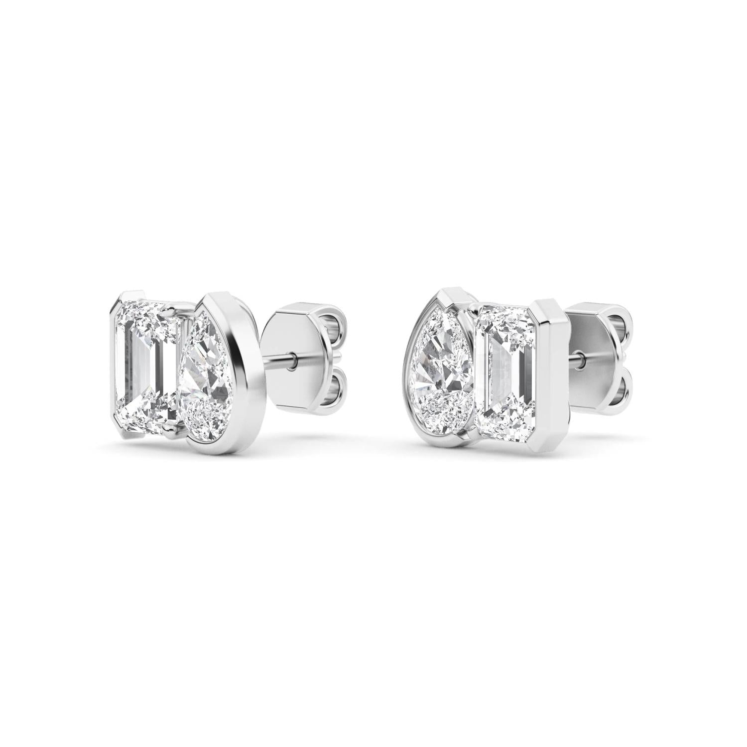 9K White Gold Lab Grown Diamond EARRINGS 2.32 ctw PSE210112EMPE-2.33CT