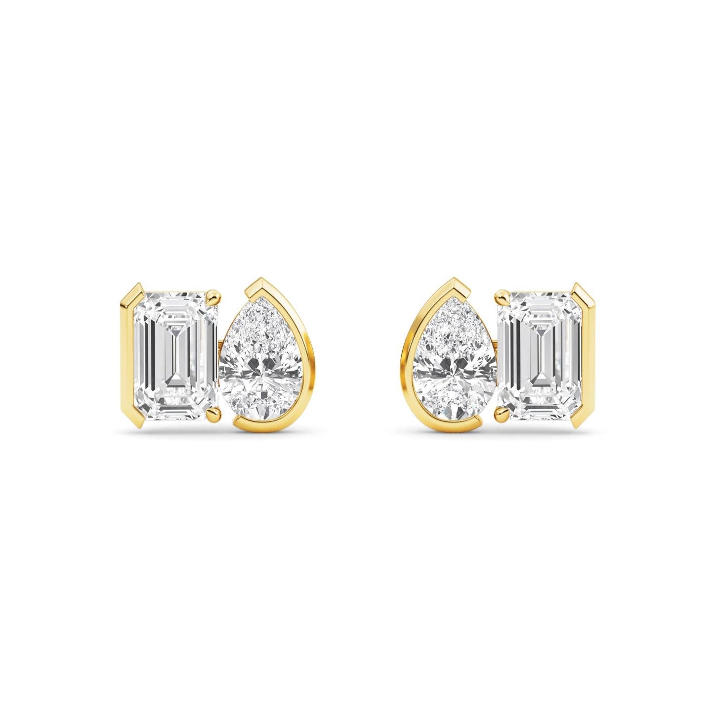 9K Yellow Gold Lab Grown Diamond EARRINGS 2.32 ctw PSE210112EMPE-2.33CT