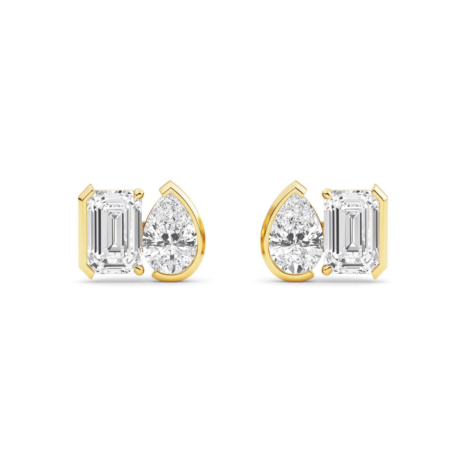 9K Yellow Gold Lab Grown Diamond EARRINGS 2.32 ctw PSE210112EMPE-2.33CT