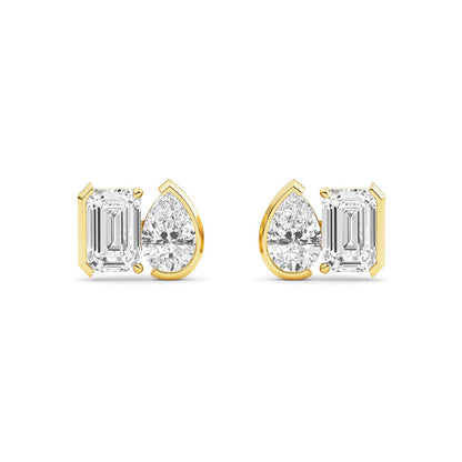 9K Yellow Gold Lab Grown Diamond EARRINGS 2.32 ctw PSE210112EMPE-2.33CT
