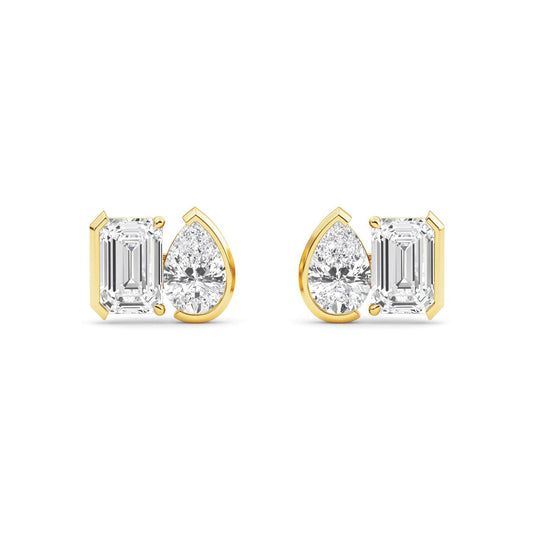9K Yellow Gold Lab Grown Diamond EARRINGS 2.32 ctw PSE210112EMPE-2.33CT