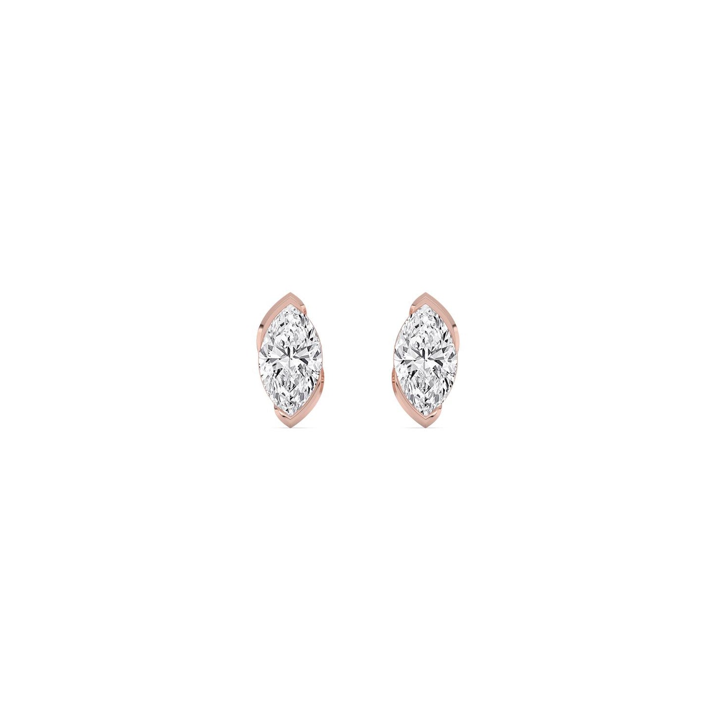 9K Rose Gold Lab Grown Diamond EARRINGS 1.41 ctw PSE210197MQ-1.50CT