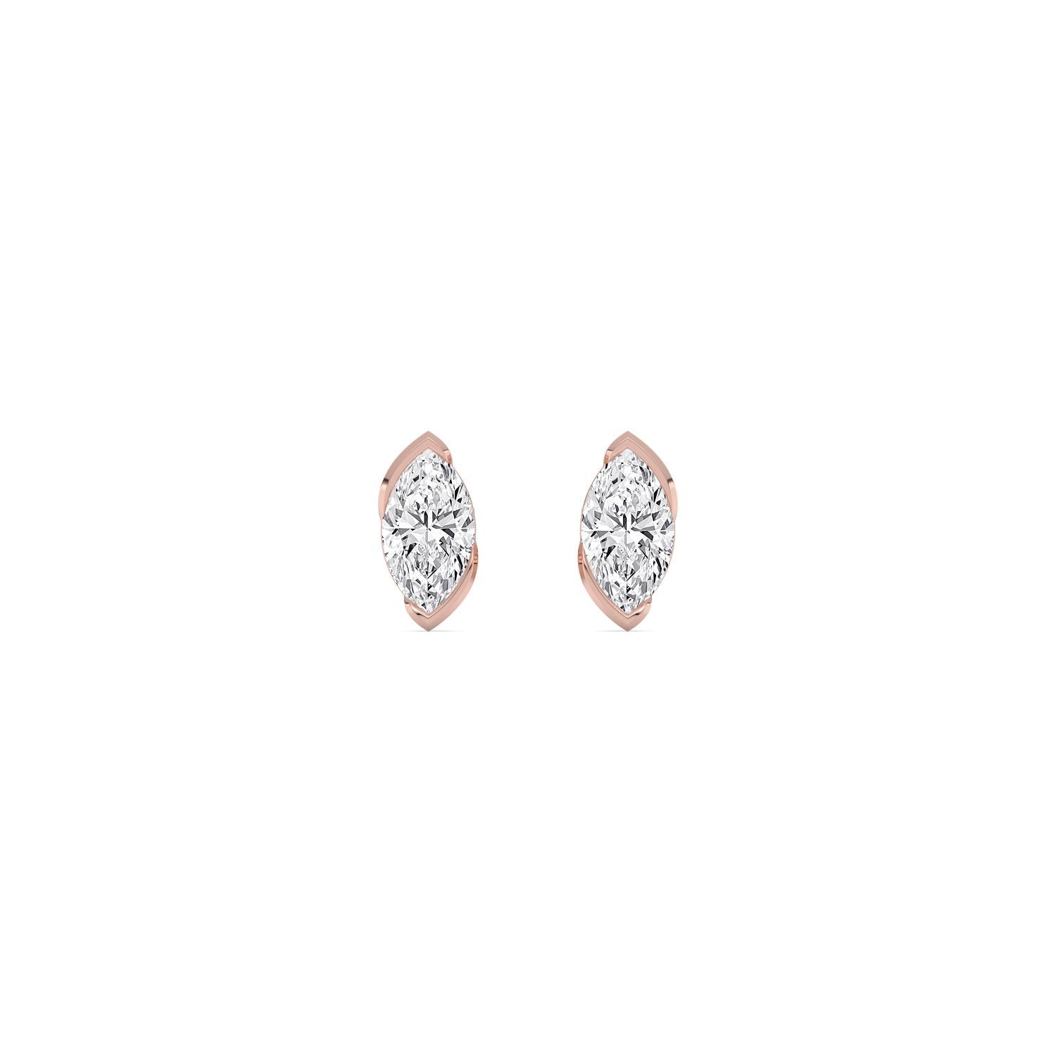 9K Rose Gold Lab Grown Diamond EARRINGS 1.41 ctw PSE210197MQ-1.50CT