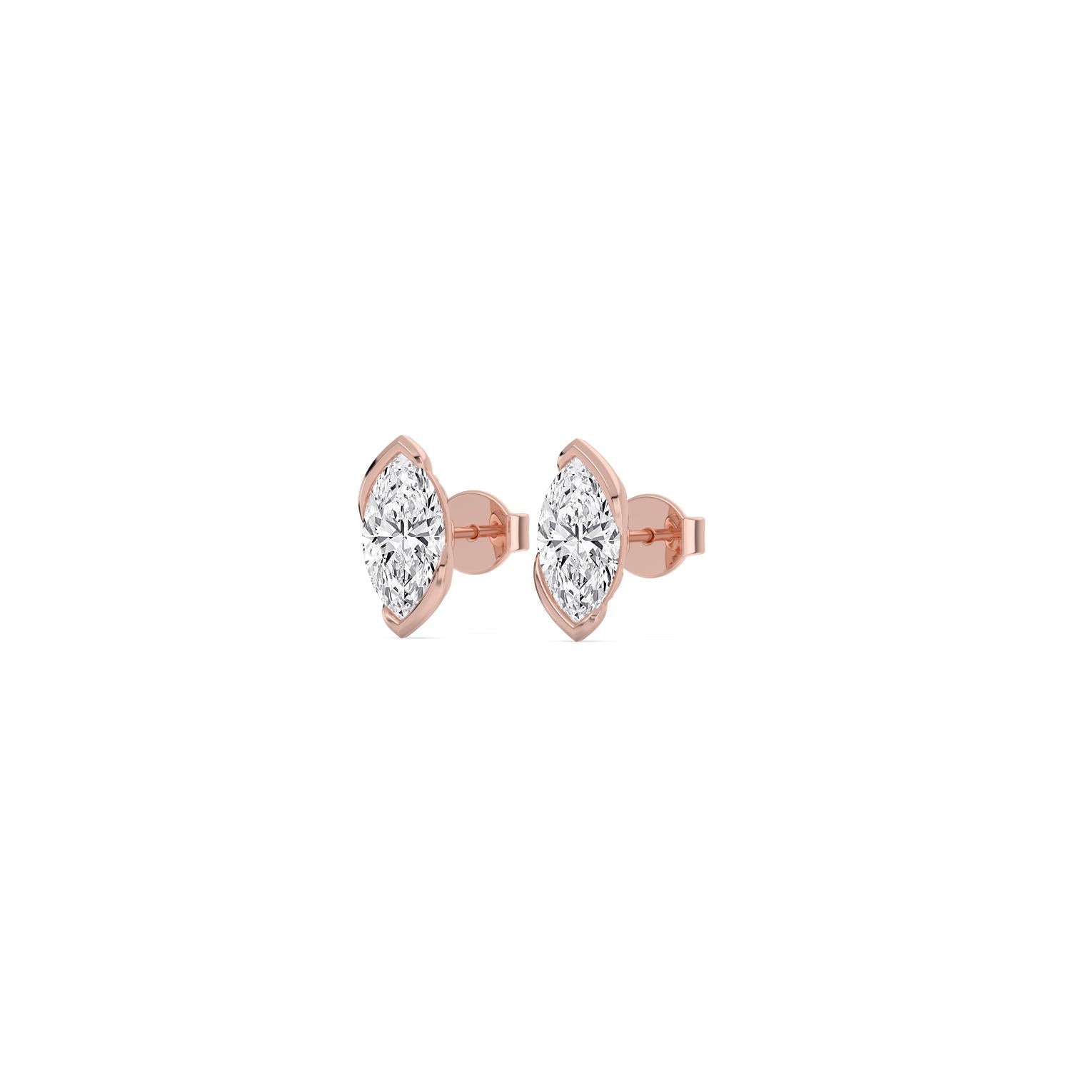9K Rose Gold Lab Grown Diamond EARRINGS 1.41 ctw PSE210197MQ-1.50CT