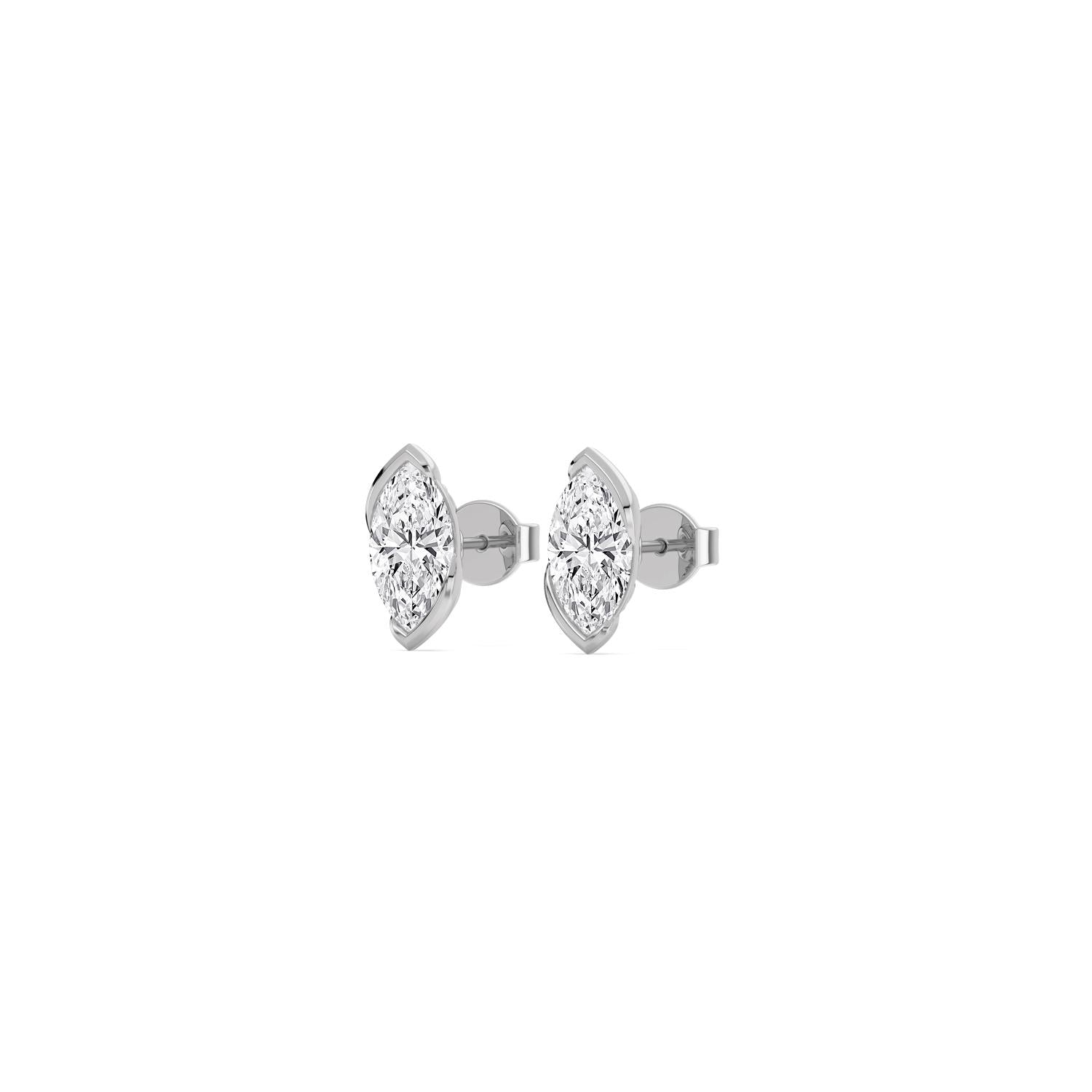 9K White Gold Lab Grown Diamond EARRINGS 1.41 ctw PSE210197MQ-1.50CT