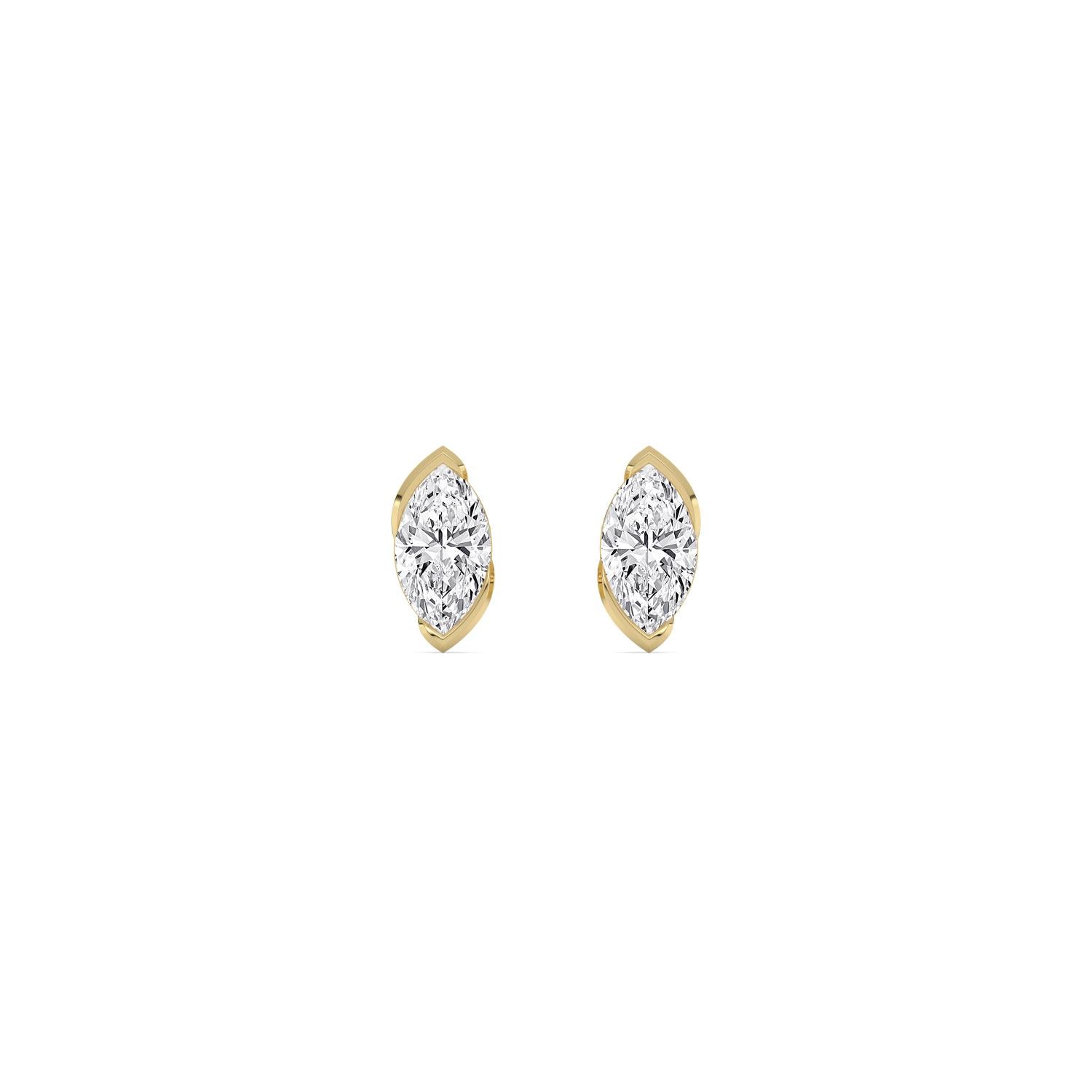 9K Yellow Gold Lab Grown Diamond EARRINGS 1.41 ctw PSE210197MQ-1.50CT
