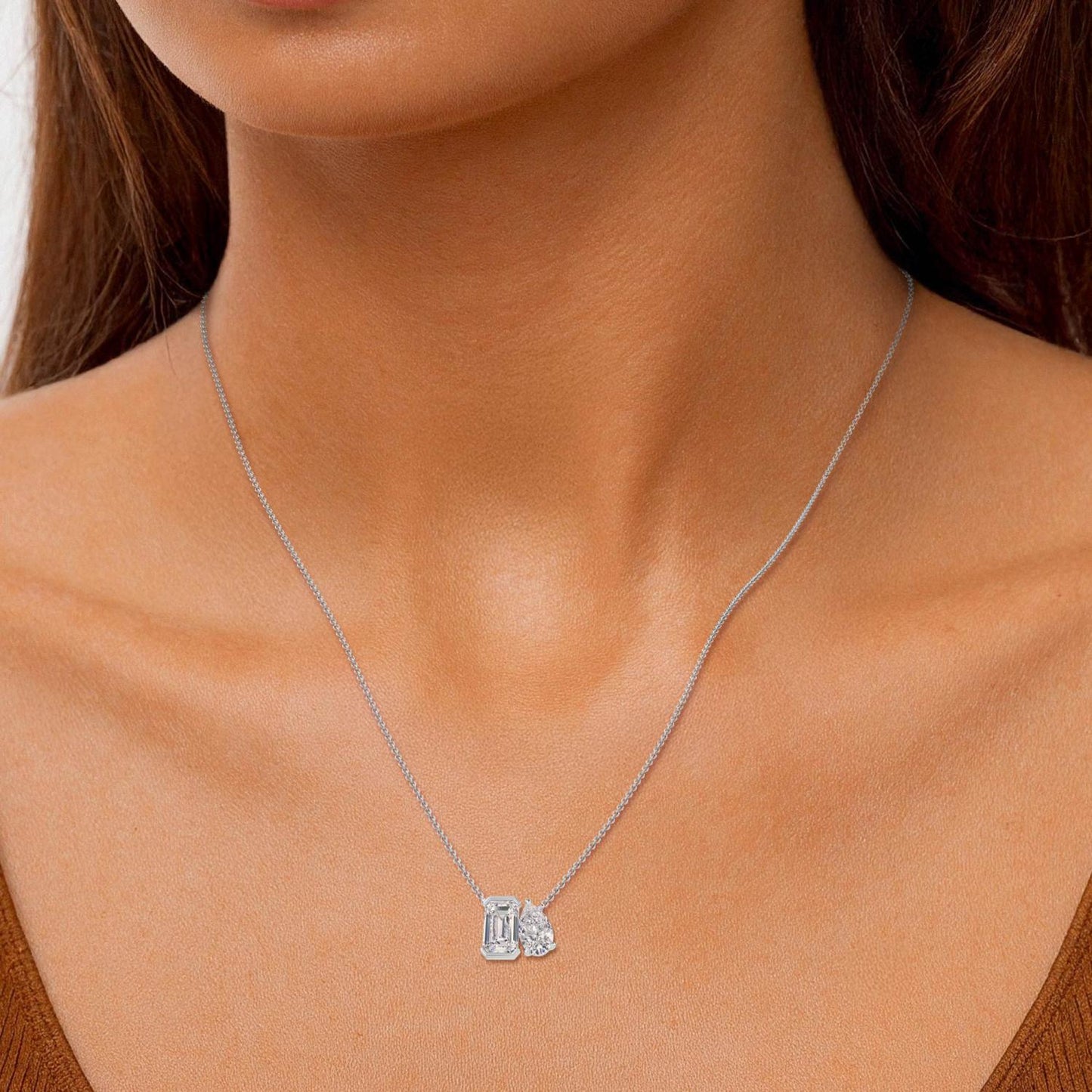 9K White Gold Lab Grown Diamond PENDENT SET 3.04 ctw PSP210114EMPE-3