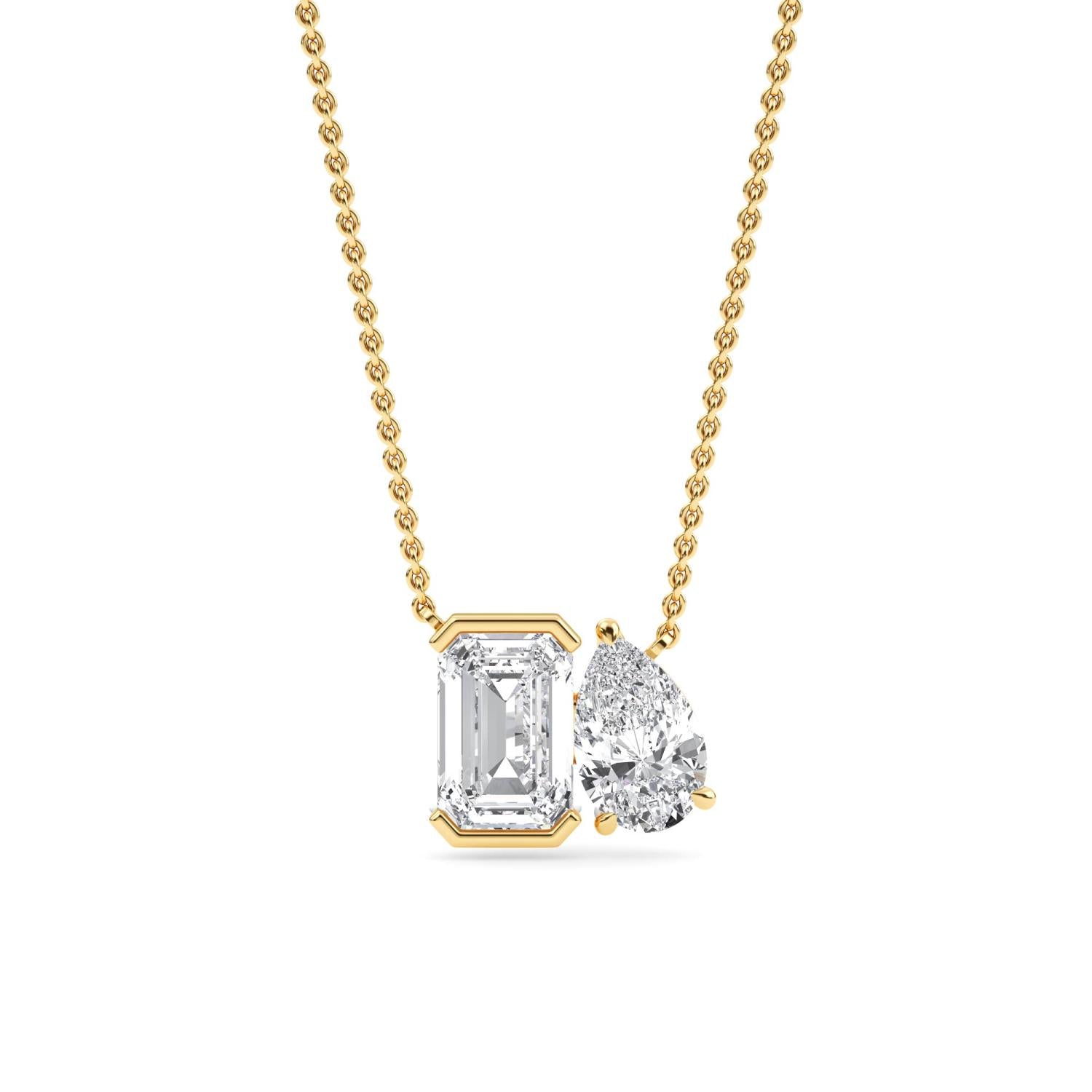 9K Yellow Gold Lab Grown Diamond PENDENT SET 3.04 ctw PSP210114EMPE-3