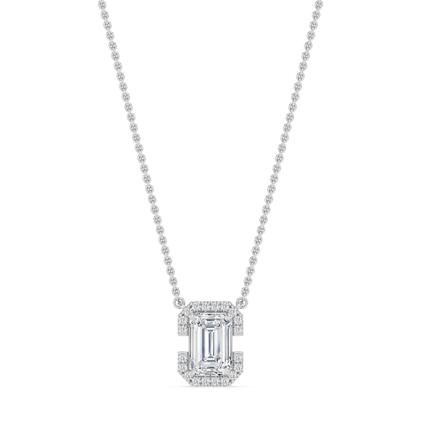 9K White Gold Lab Grown Diamond PENDANT 1.61 ctw PSP210206EM-1.50CT