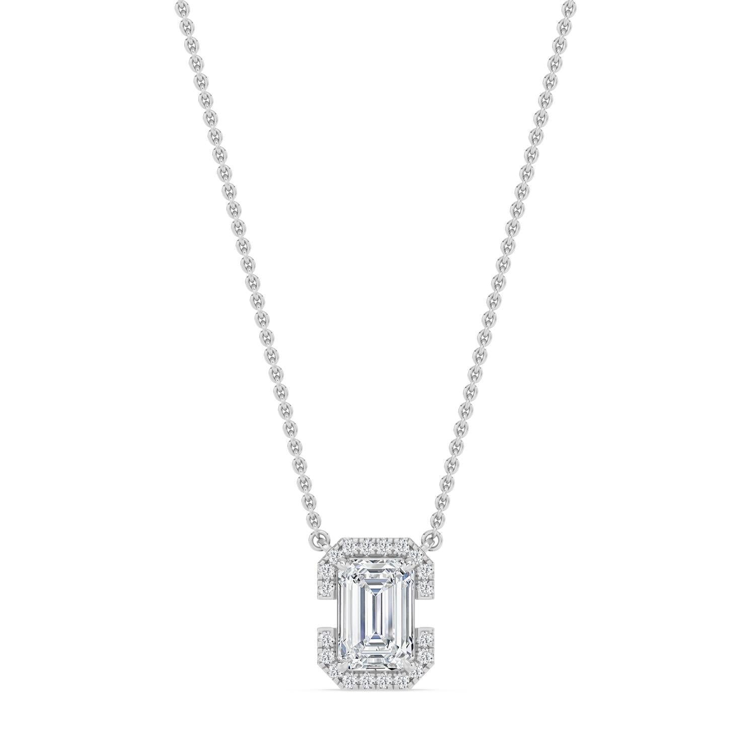 9K White Gold Lab Grown Diamond PENDANT 1.61 ctw PSP210206EM-1.50CT