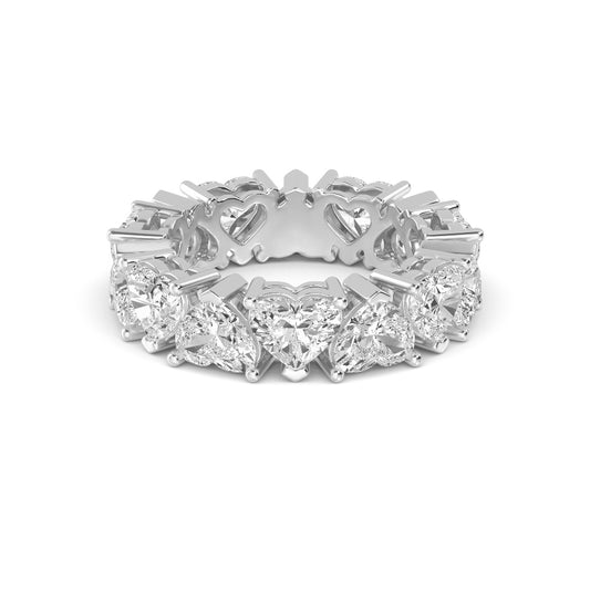 9k White Gold 7 ct. tw. Emerald Cut Lab Grown Diamond Eternity Band R19725