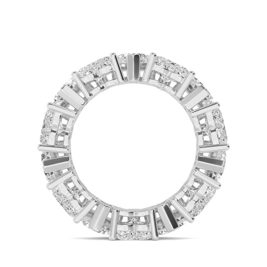 9k White Gold 7 ct. tw. Emerald Cut Lab Grown Diamond Eternity Band R19725